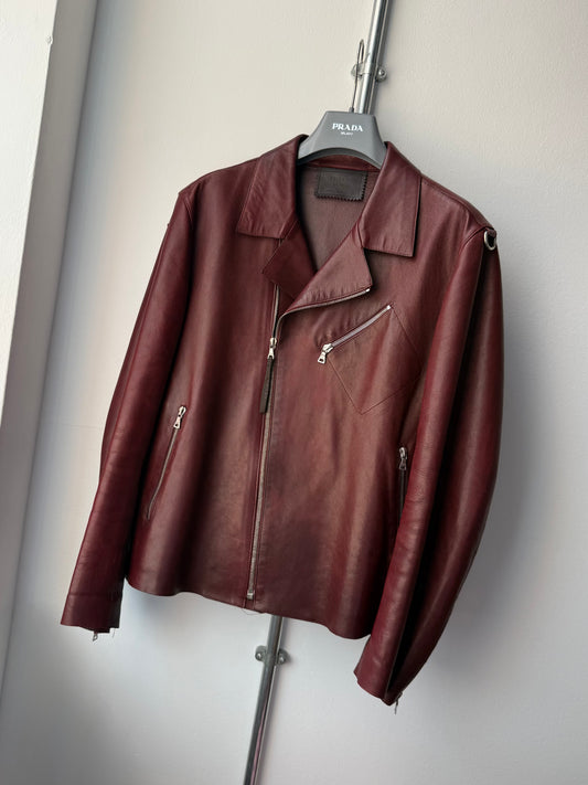 SS 00 Prada Leather Biker Jacket