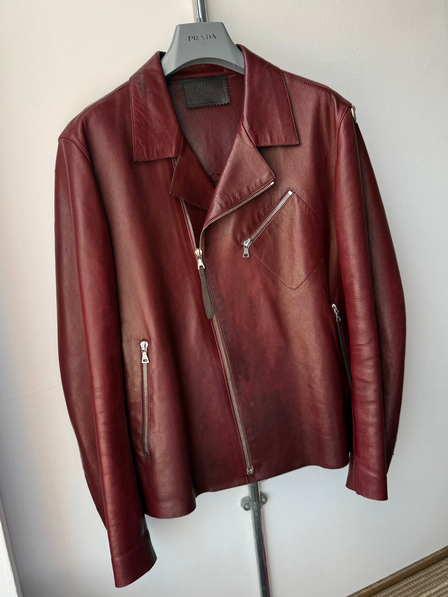 SS 00 Prada Leather Biker Jacket