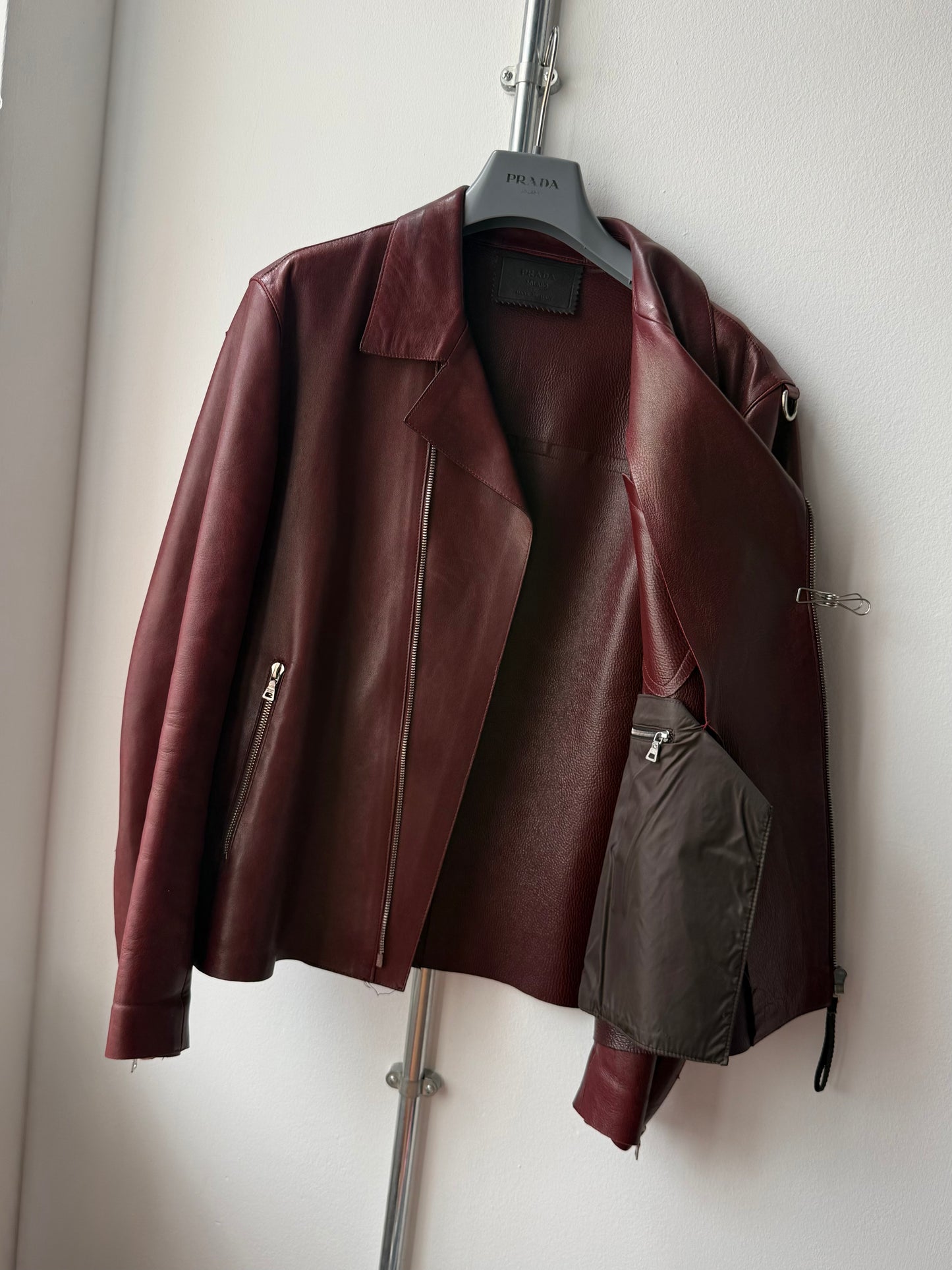 SS 00 Prada Leather Biker Jacket