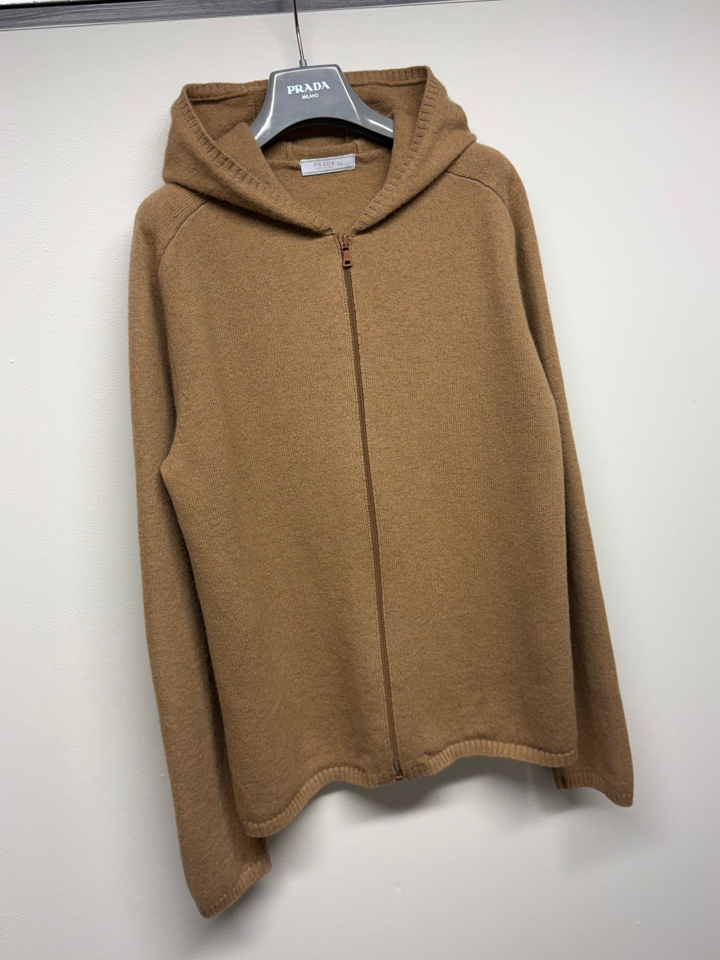 FW 99 Prada Camel Wool Hoodie