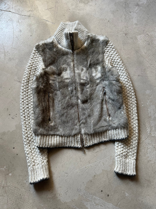 Prada Sport Knitted Fur Tracktop