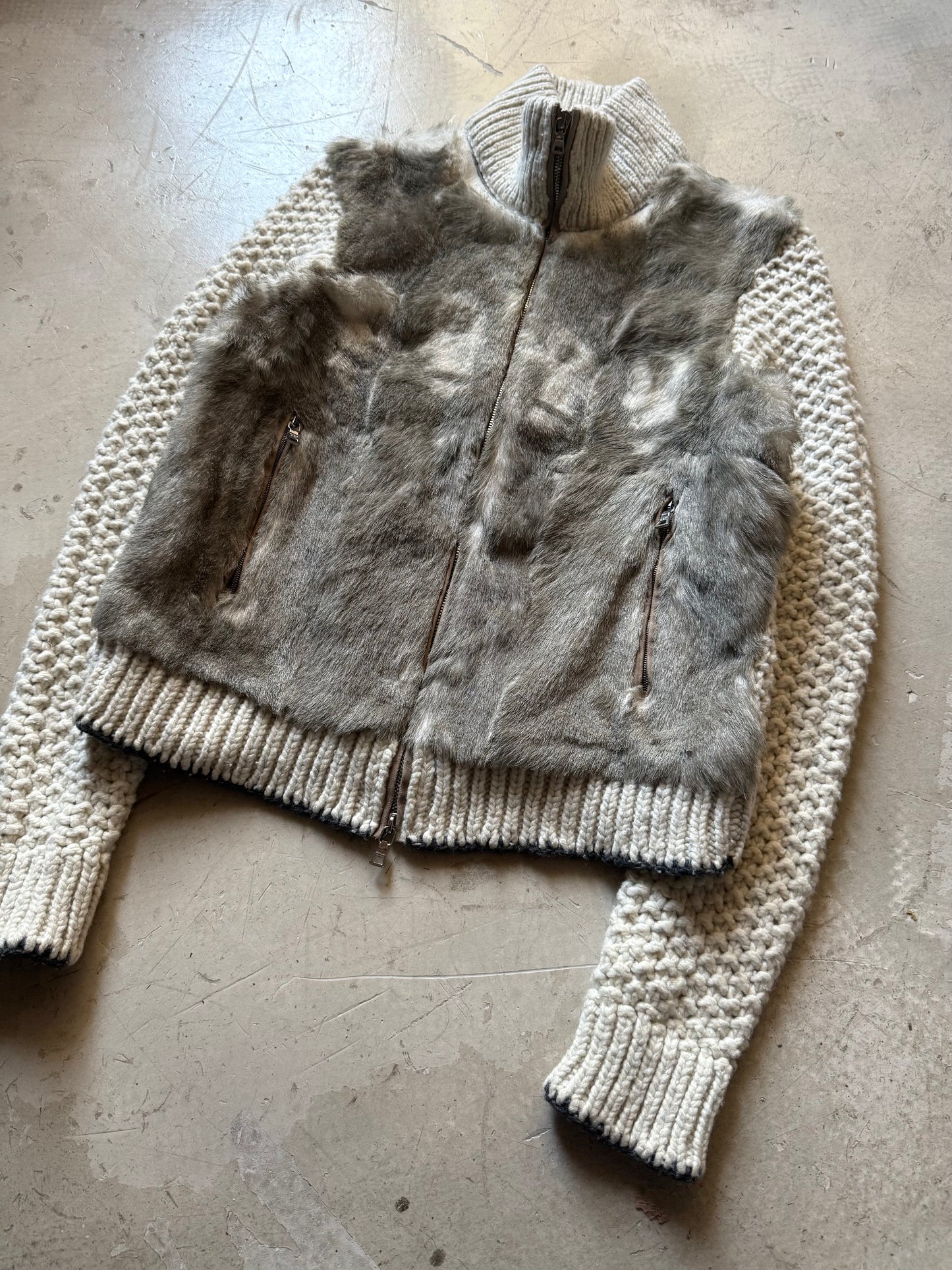 Prada Sport Knitted Fur Tracktop