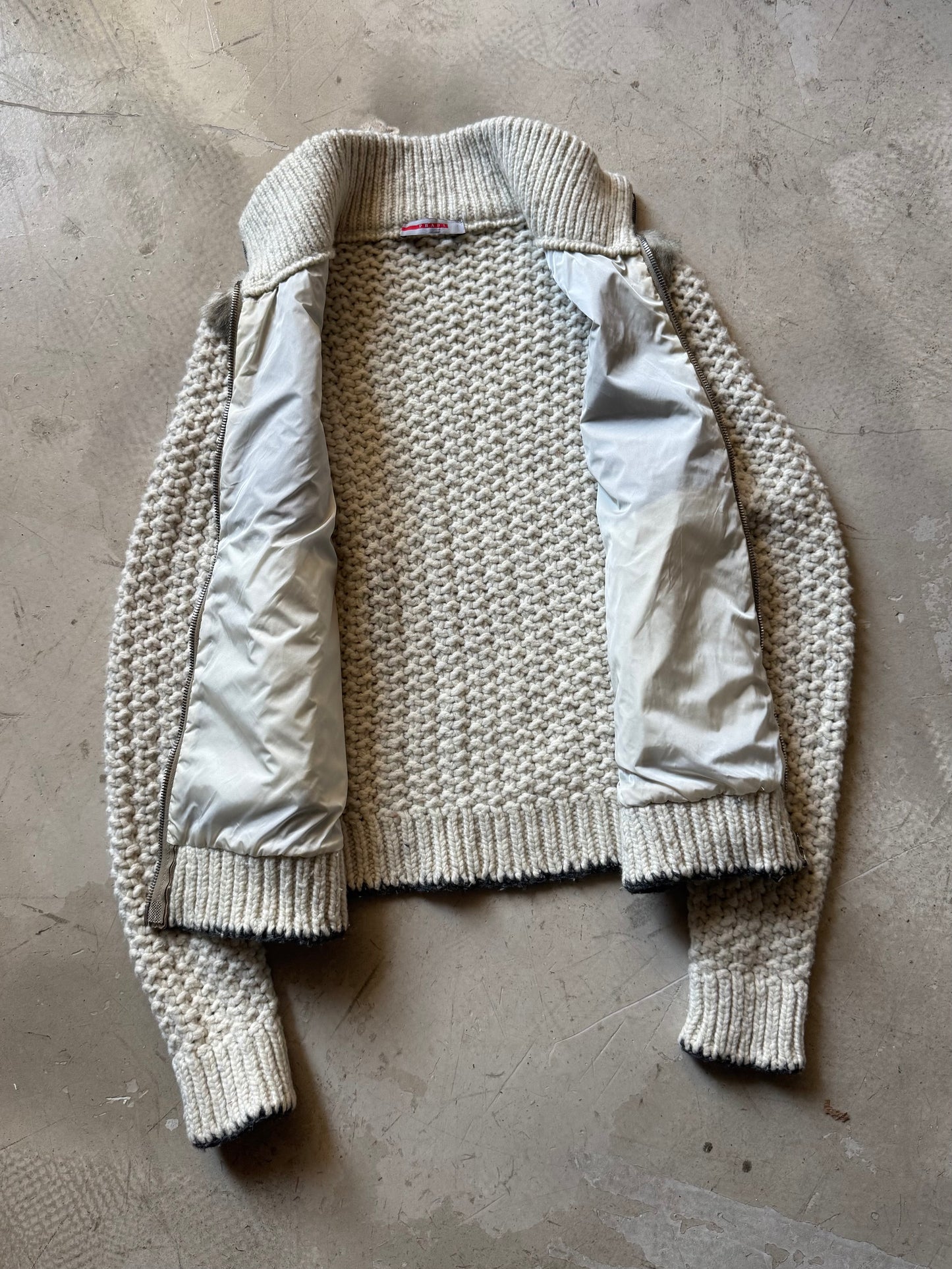 Prada Sport Knitted Fur Tracktop
