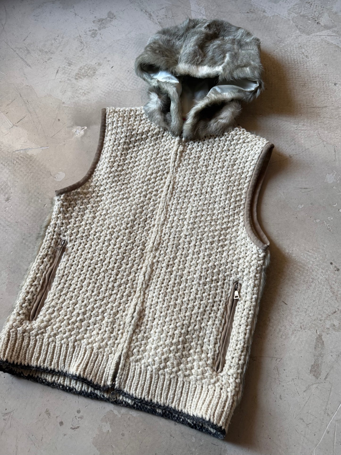 Prada Sport Knitted Fur Vest