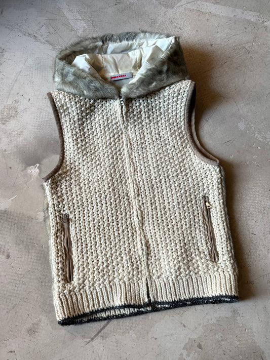 Prada Sport Knitted Fur Vest