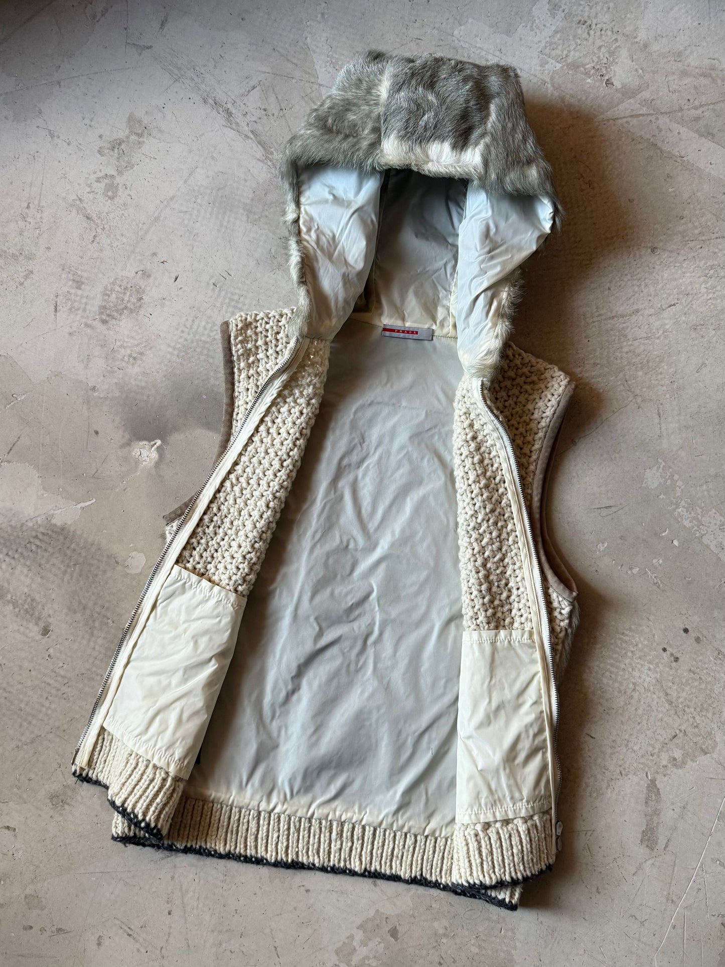 Prada Sport Knitted Fur Vest