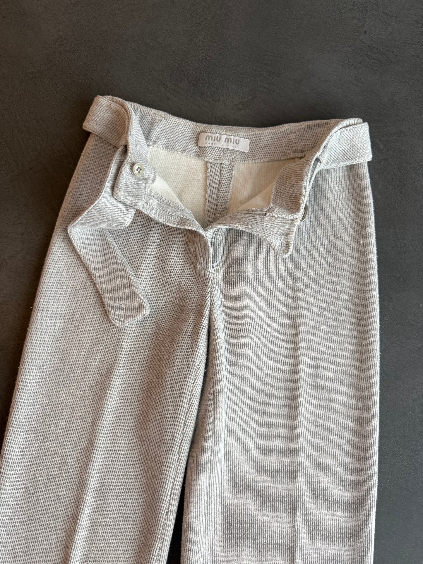 SS 97 Miu Miu Belted Jersey Trousers