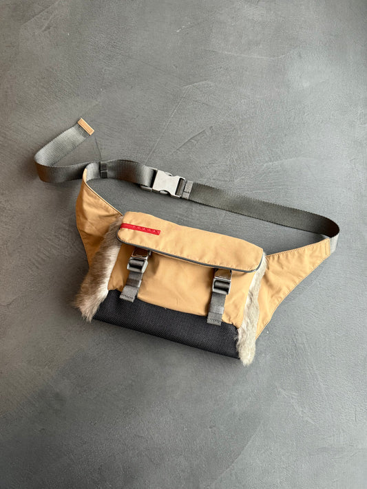 Prada Sport Fur Panelled Waist Bag