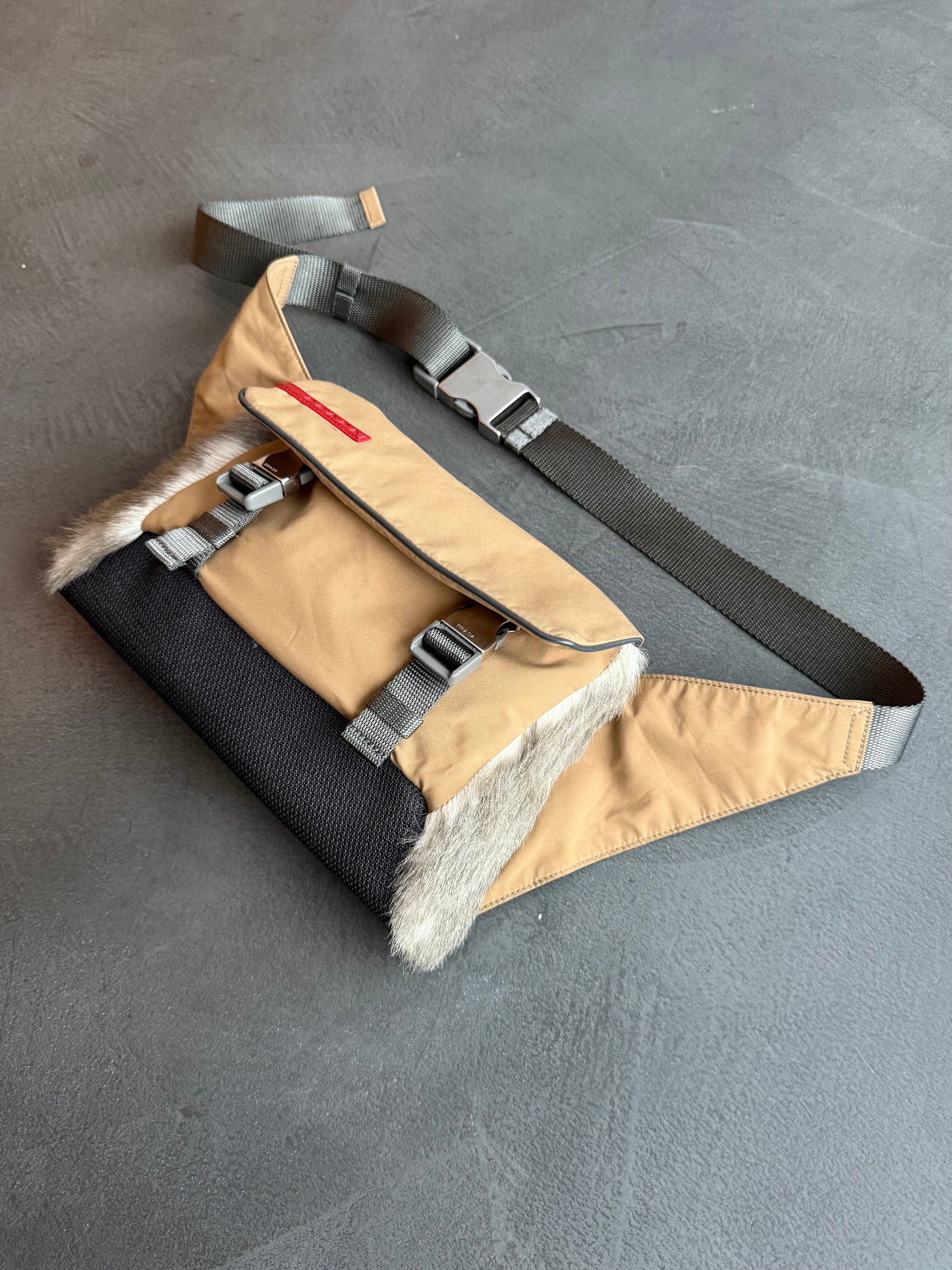 Prada Sport Fur Panelled Waist Bag