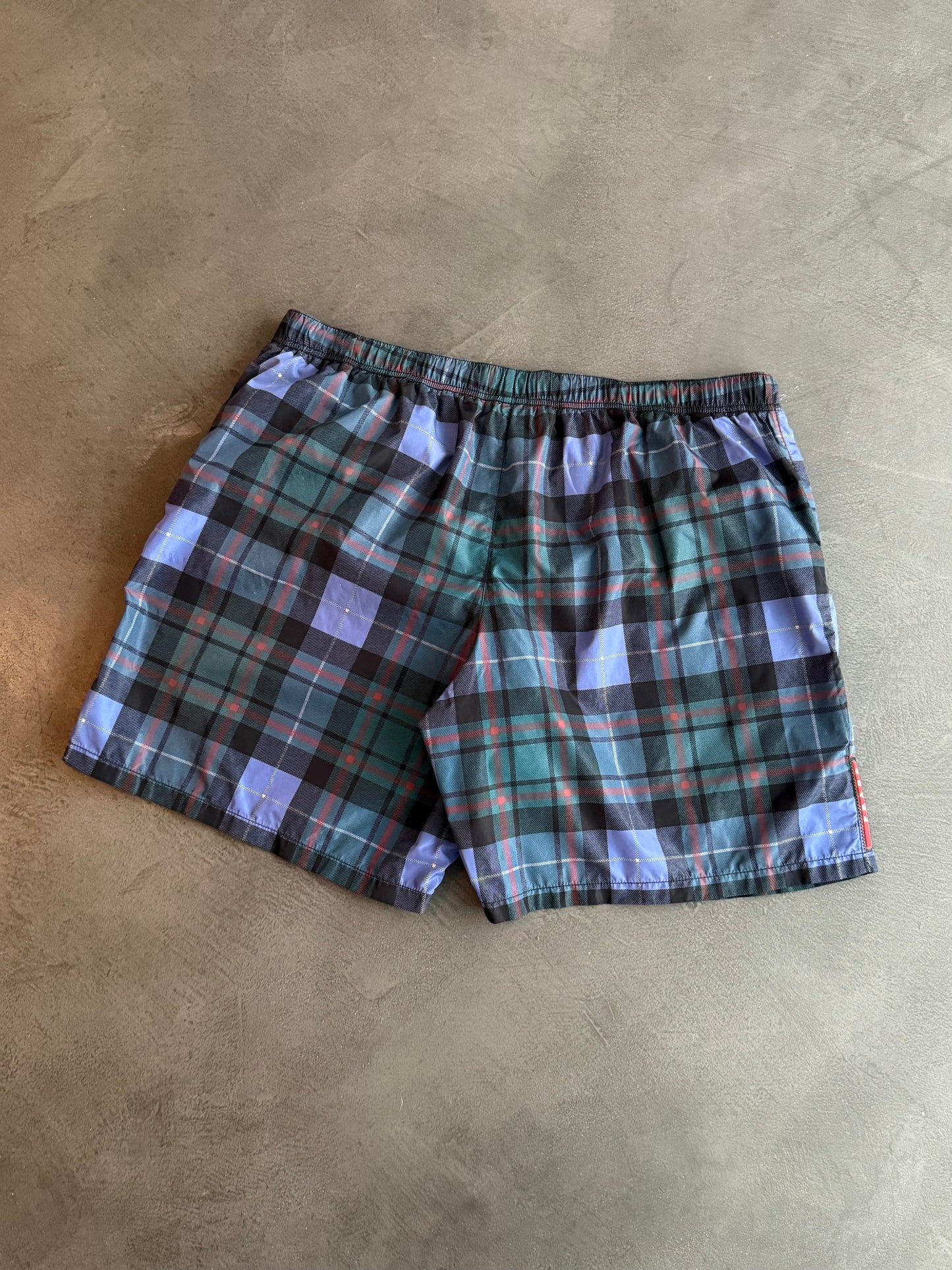 2016 Prada Linea Rossa Tartan Shorts