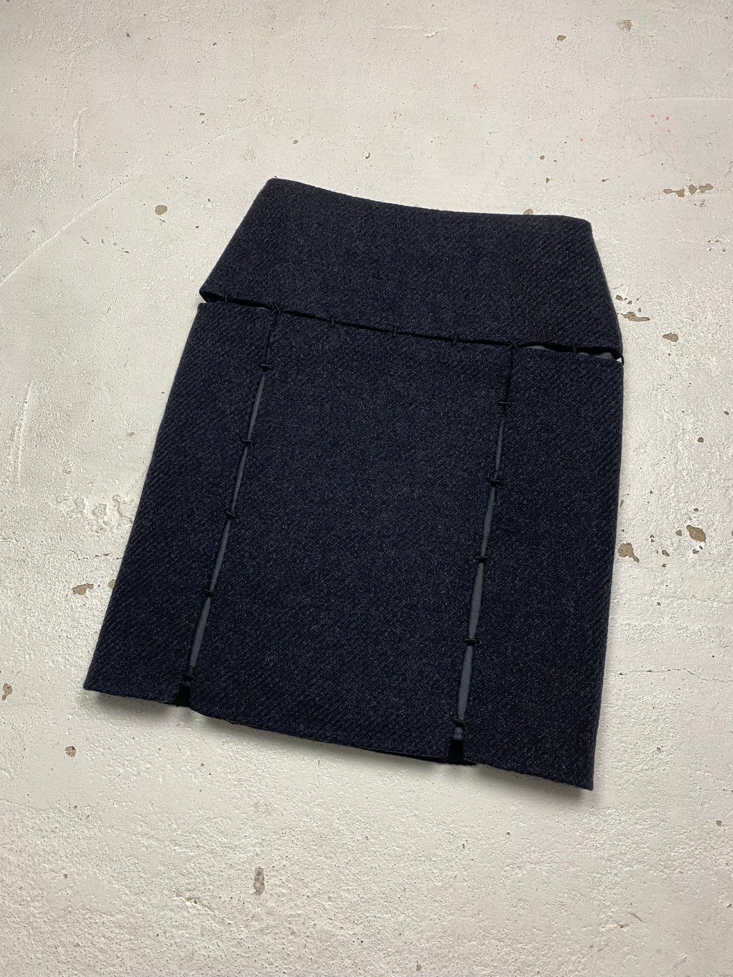 FW 98 Prada Panelled Wool Skirt