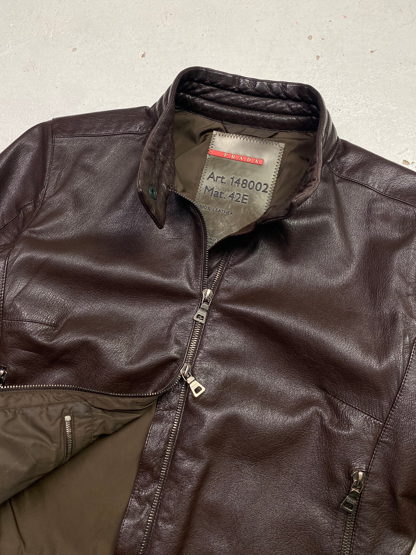 SS 01 Prada Sport Leather Moto Jacket