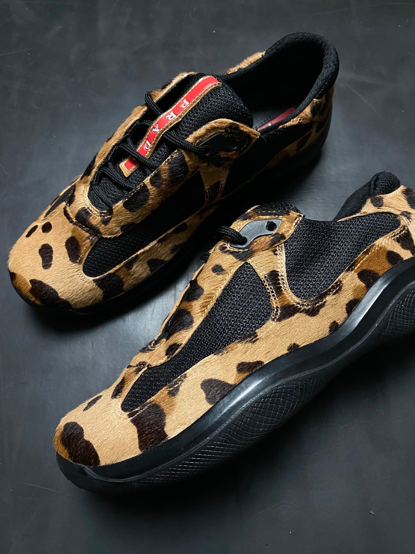 2008 Prada Americas Cup Leopard Pony Hair Trainers