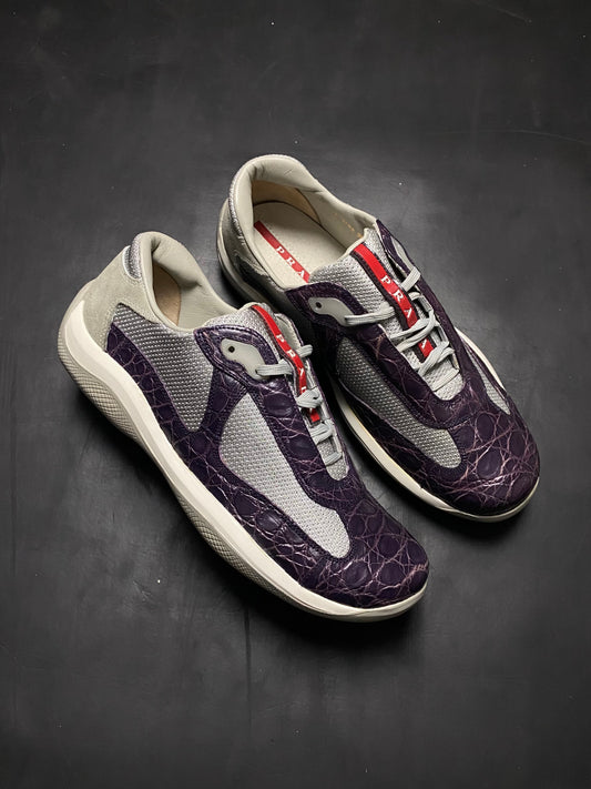 2007 Prada Americas Cup Crocodile Leather Trainers