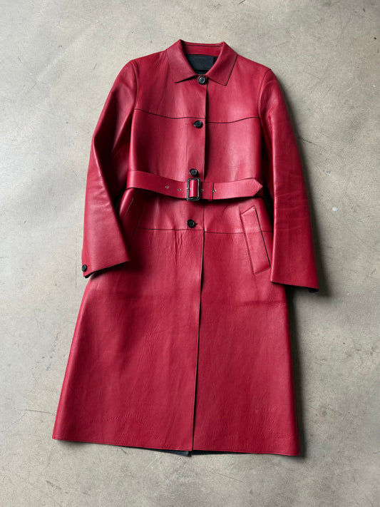 FW 00 Prada Leather Trench Coat
