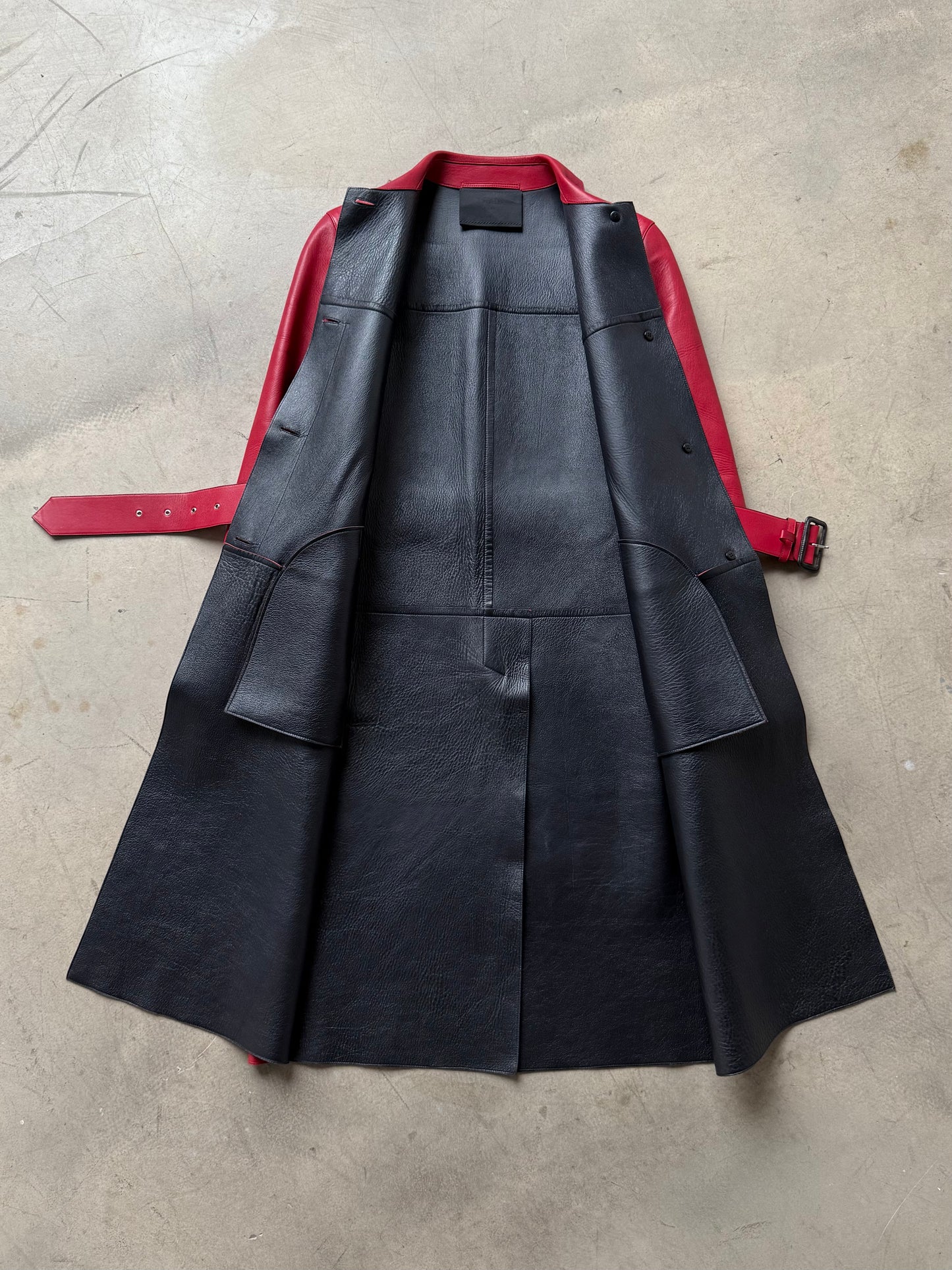 FW 00 Prada Leather Trench Coat