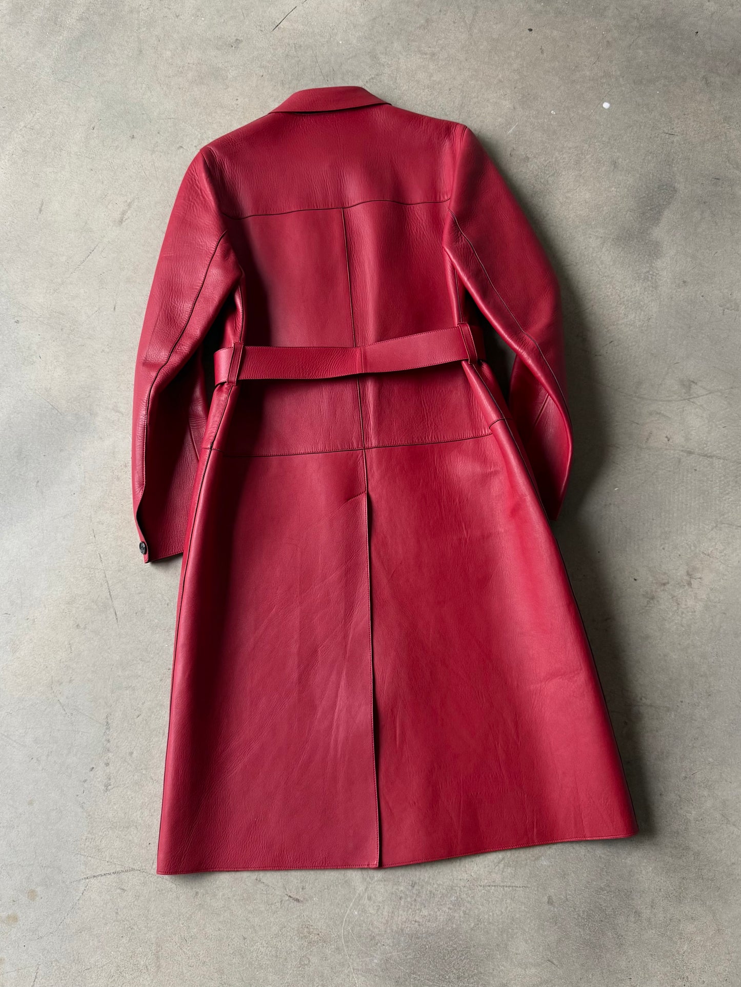 FW 00 Prada Leather Trench Coat