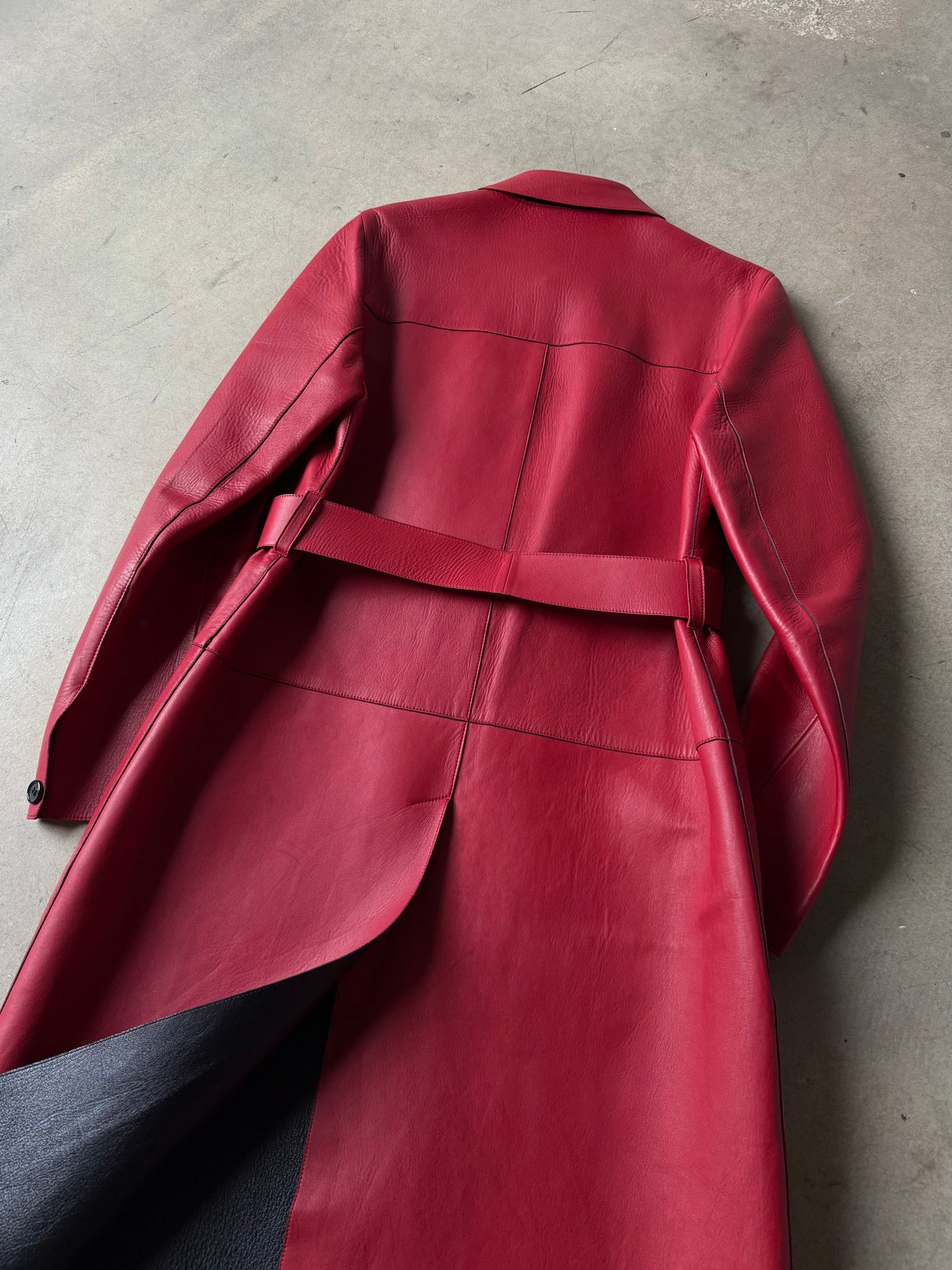 FW 00 Prada Leather Trench Coat