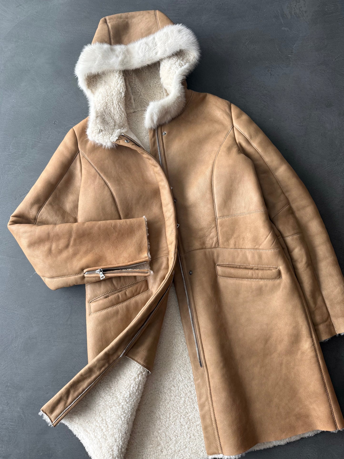 FW 07 Prada Shearling & Mink Leather Jacket
