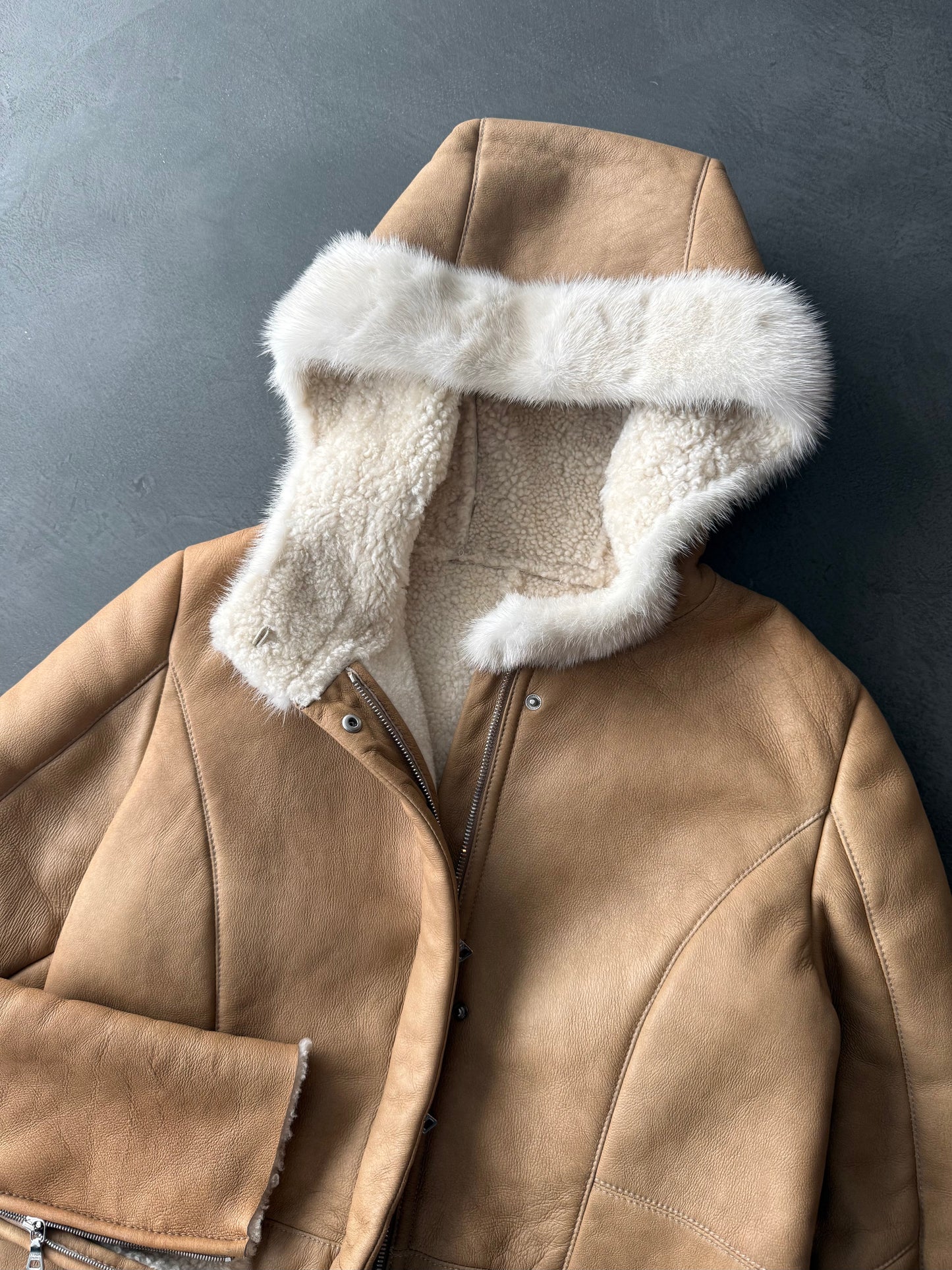 FW 07 Prada Shearling & Mink Leather Jacket