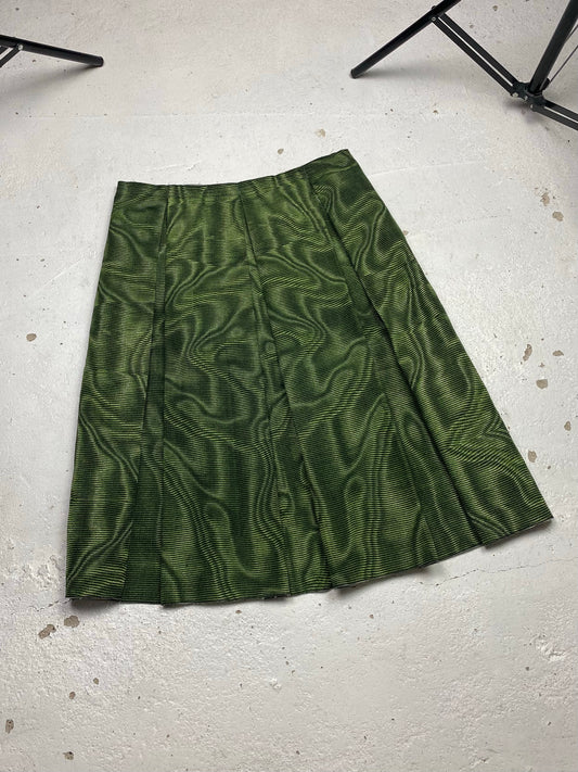 FW 04 Prada Box Pleated Silk Skirt