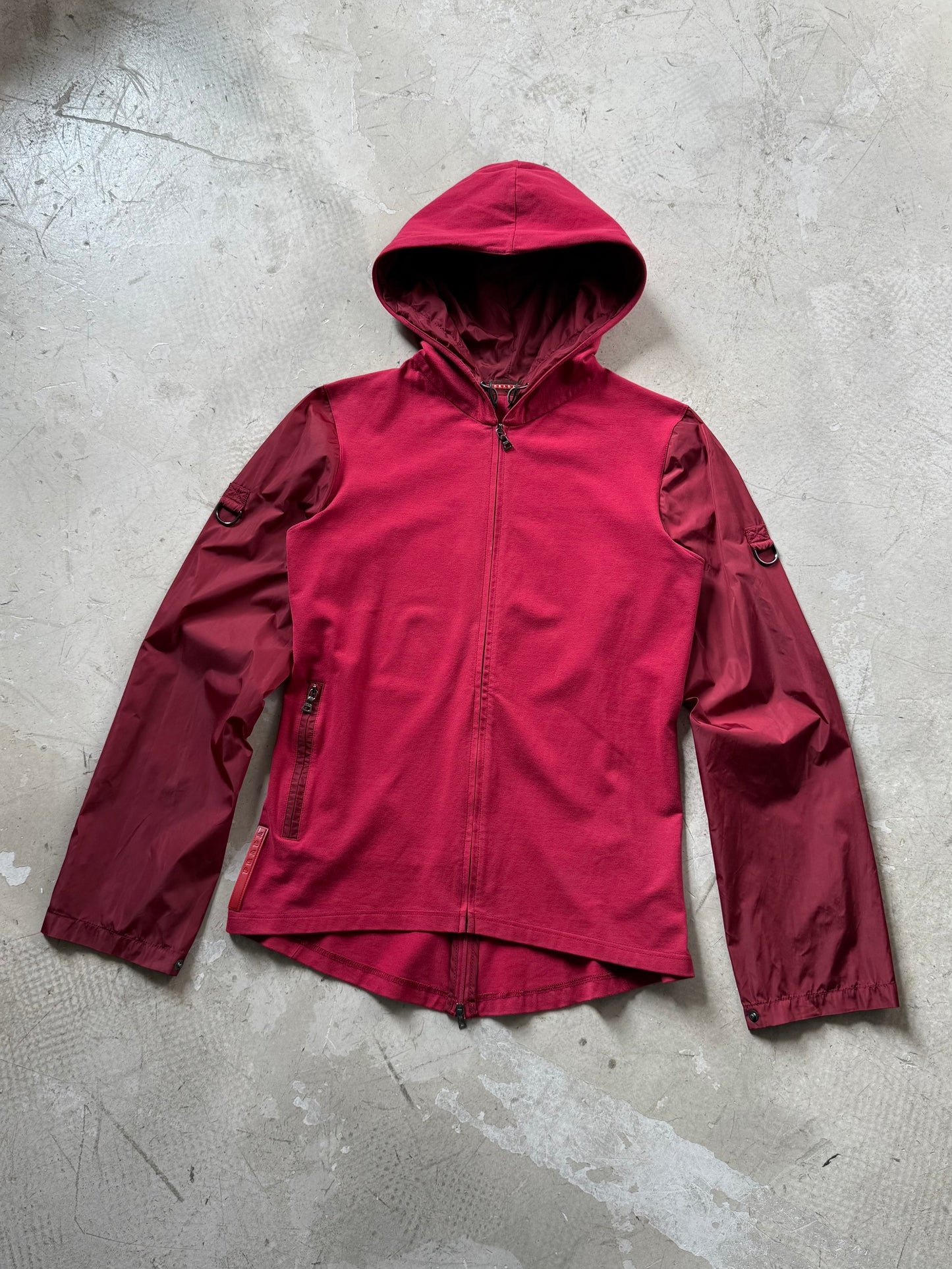 Prada Sport Nylon & Jersey Hoodie