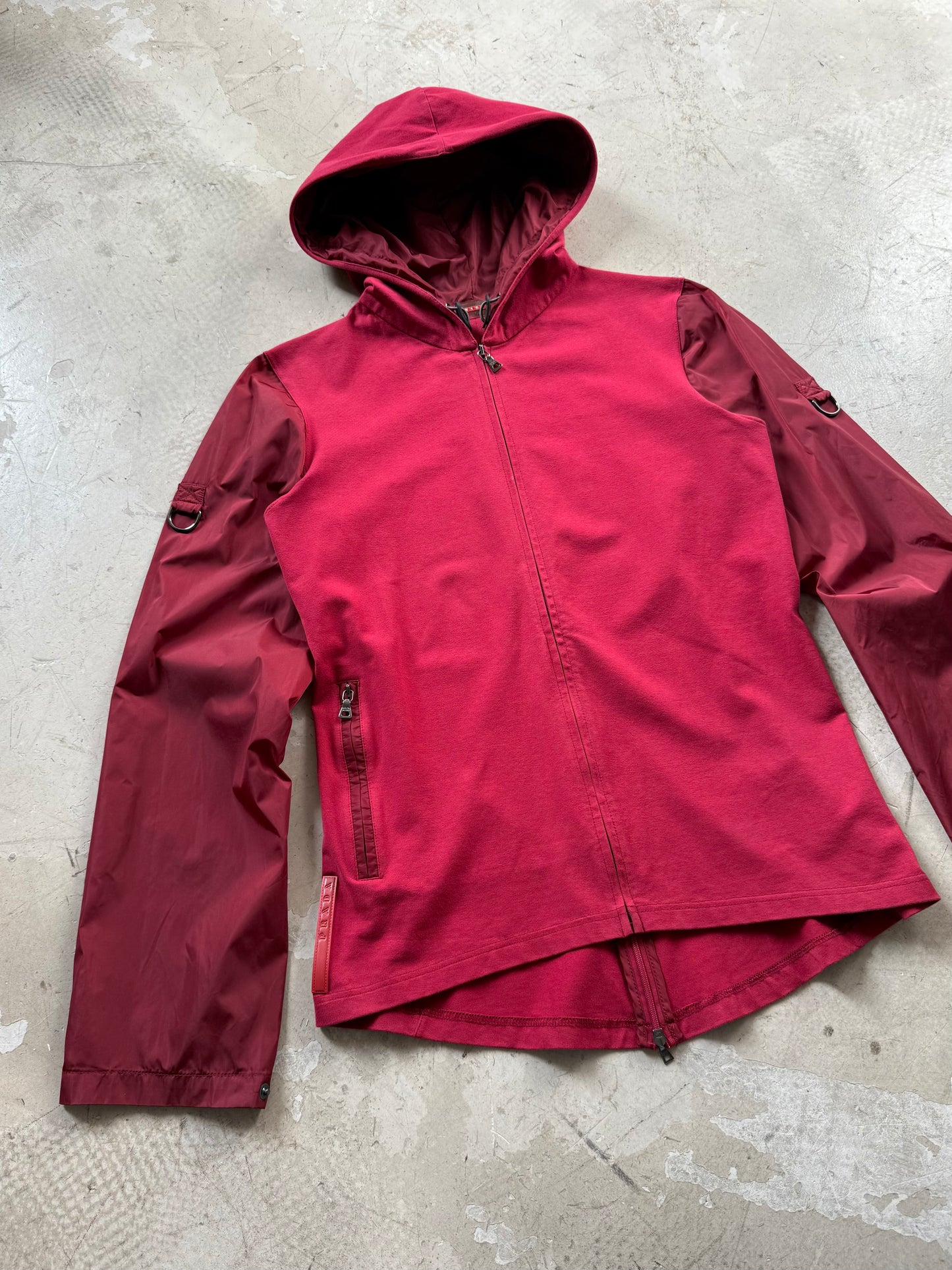 Prada Sport Nylon & Jersey Hoodie