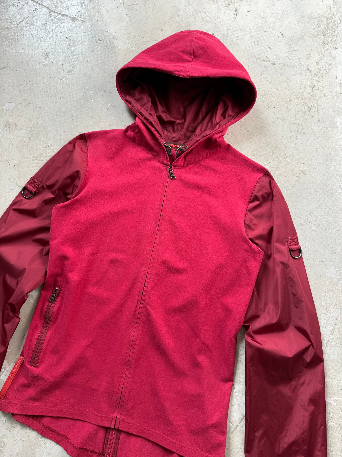 Prada Sport Nylon & Jersey Hoodie