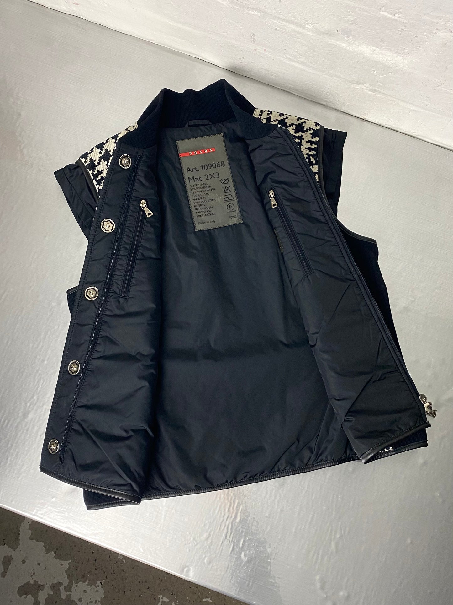 FW 00 Prada Sport Houndstooth Gilet