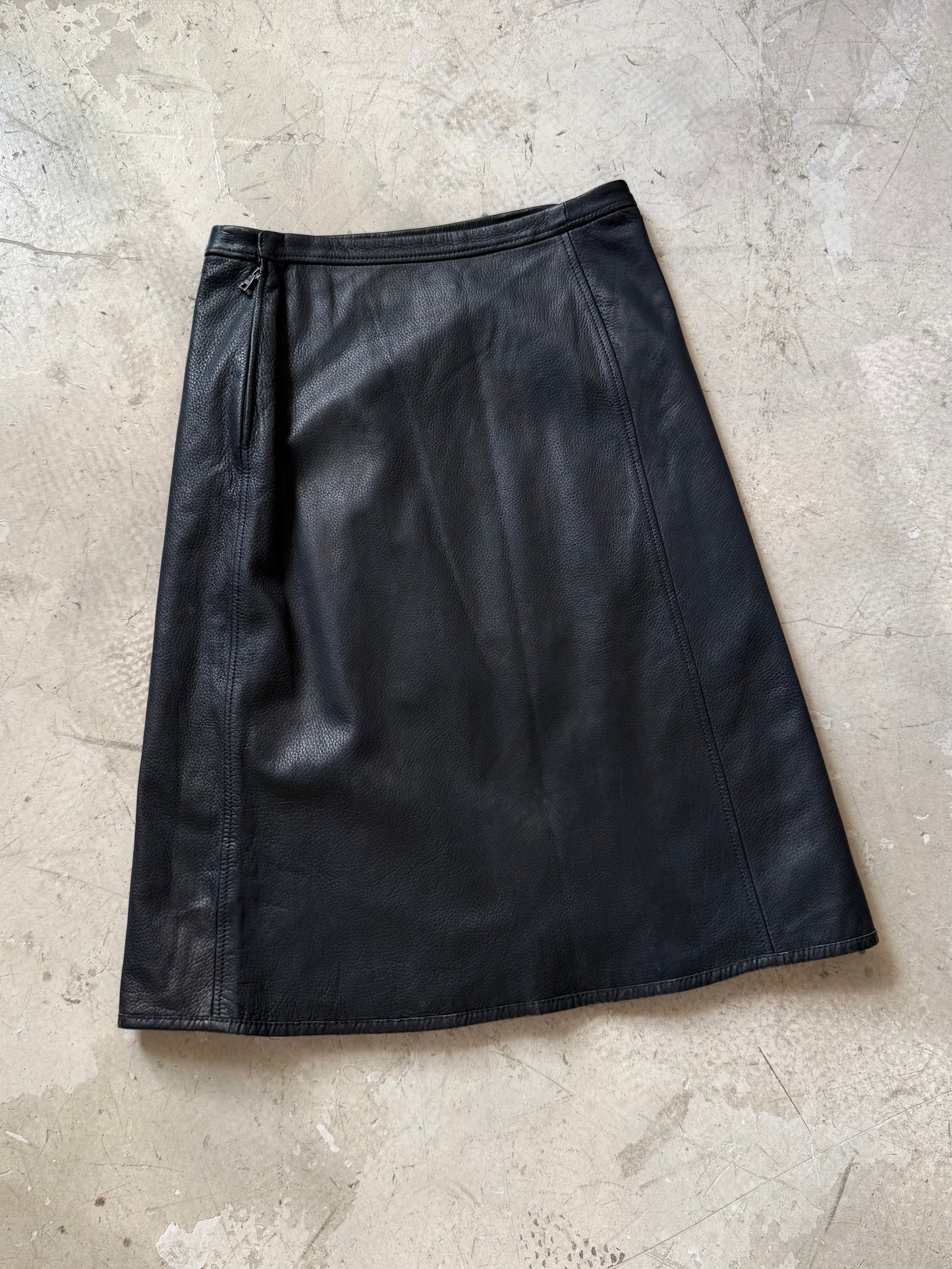 FW 00 Prada Sport Fur & Leather Skirt