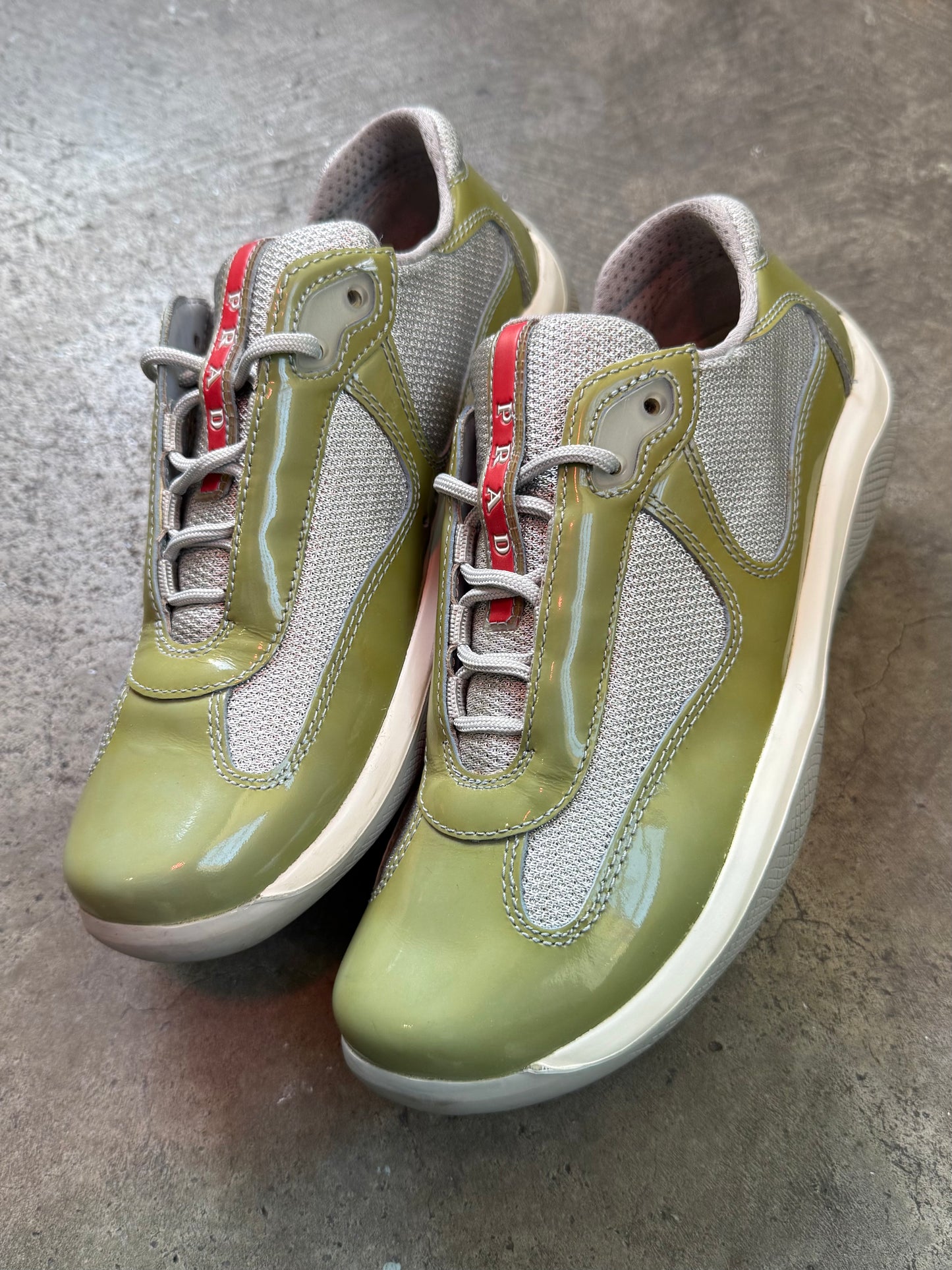 Prada Americas Cup Patent Trainers