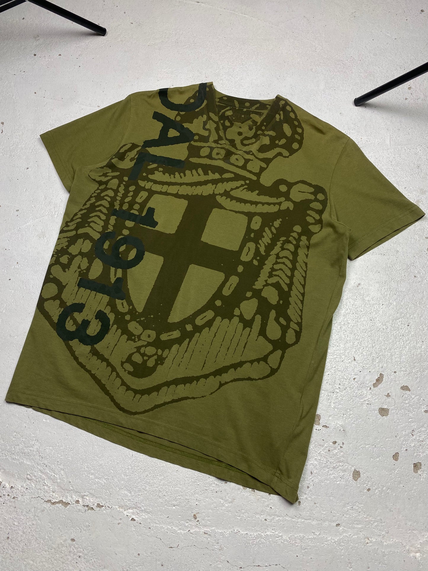 2006 Prada Coat Of Arms V-Neck Tshirt