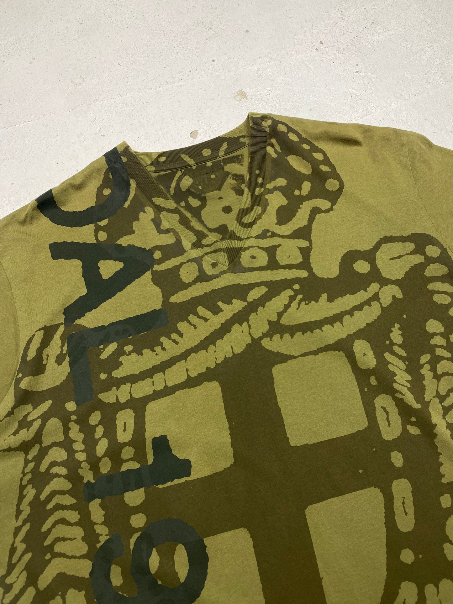 2006 Prada Coat Of Arms V-Neck Tshirt