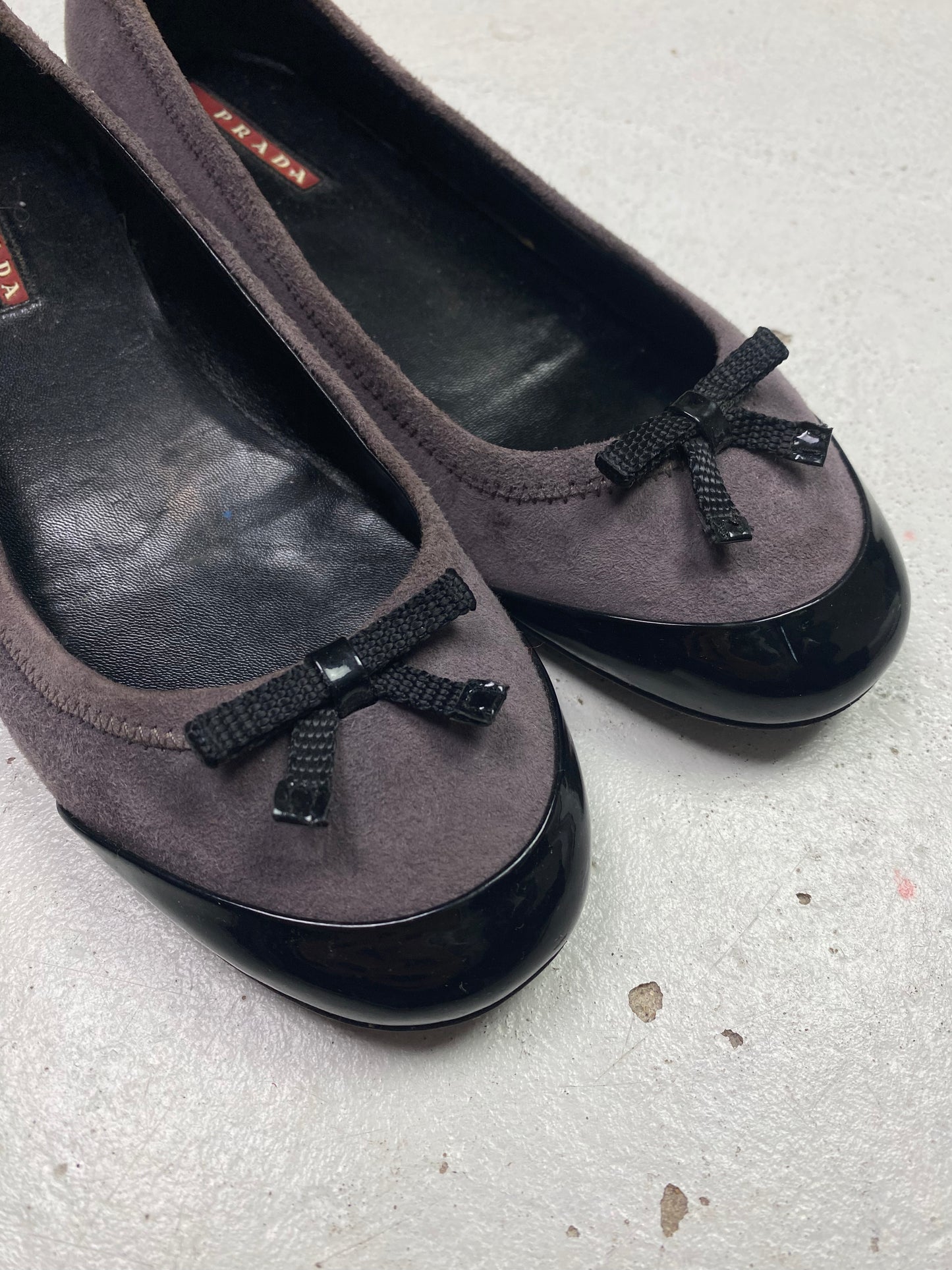 2008 Prada Linea Rossa Suede Flats