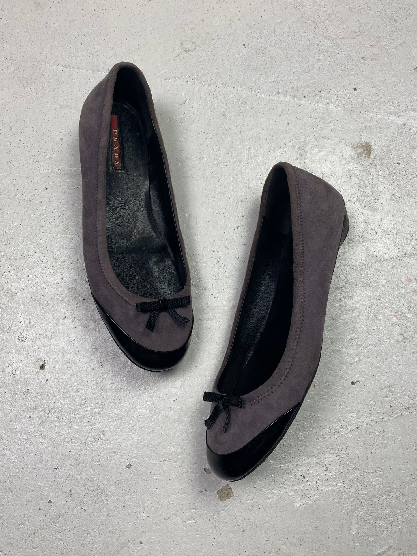 2008 Prada Linea Rossa Suede Flats