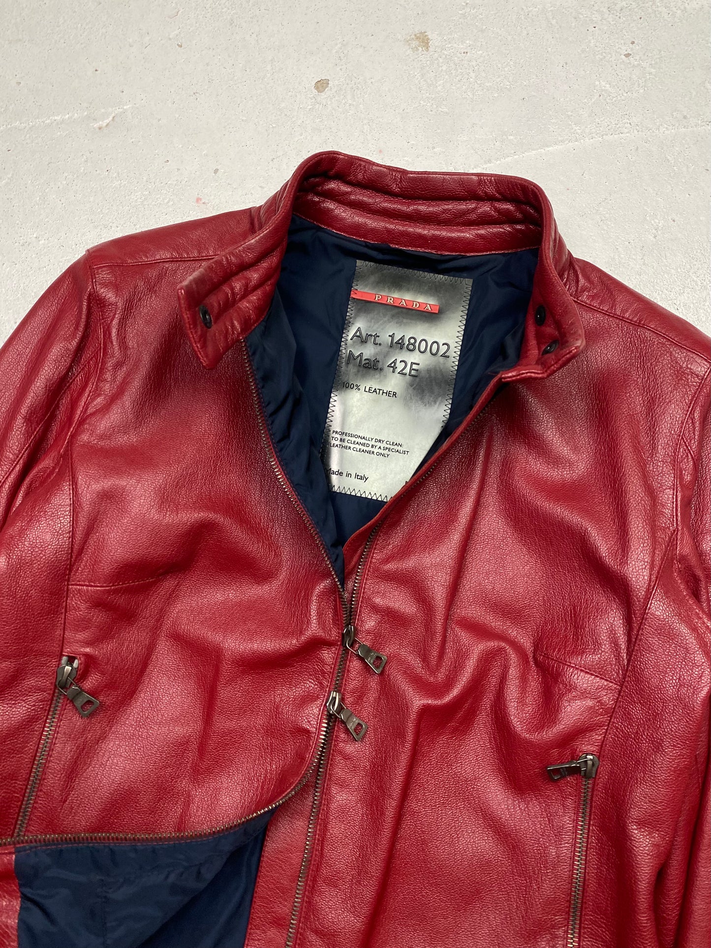 SS 01 Prada Sport Leather Moto Jacket