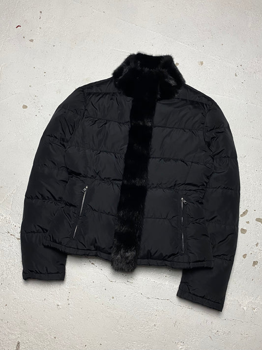 FW 04 Prada Fur Trimmed Down Jacket