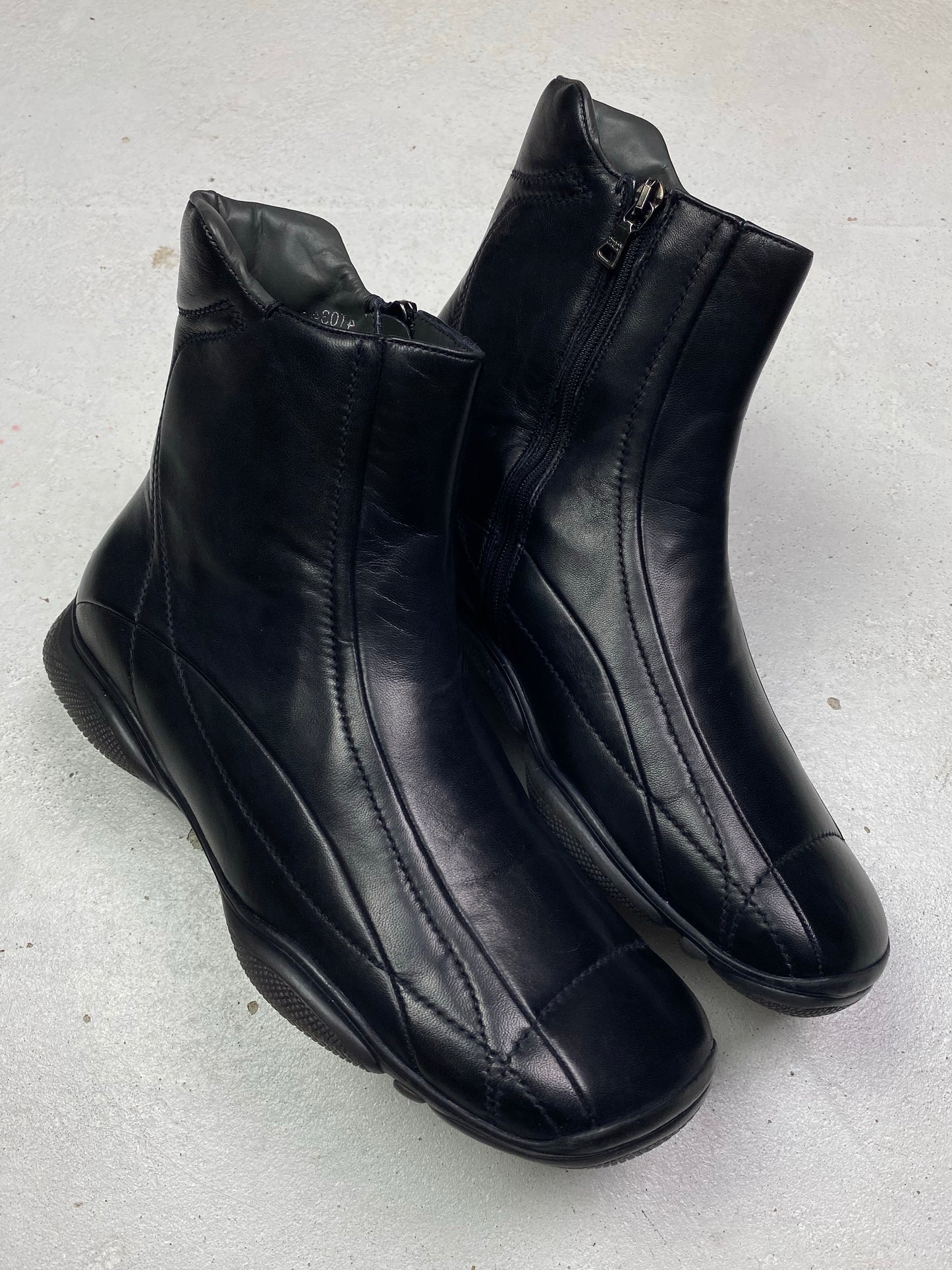 Prada Sport Leather Ankle Boots