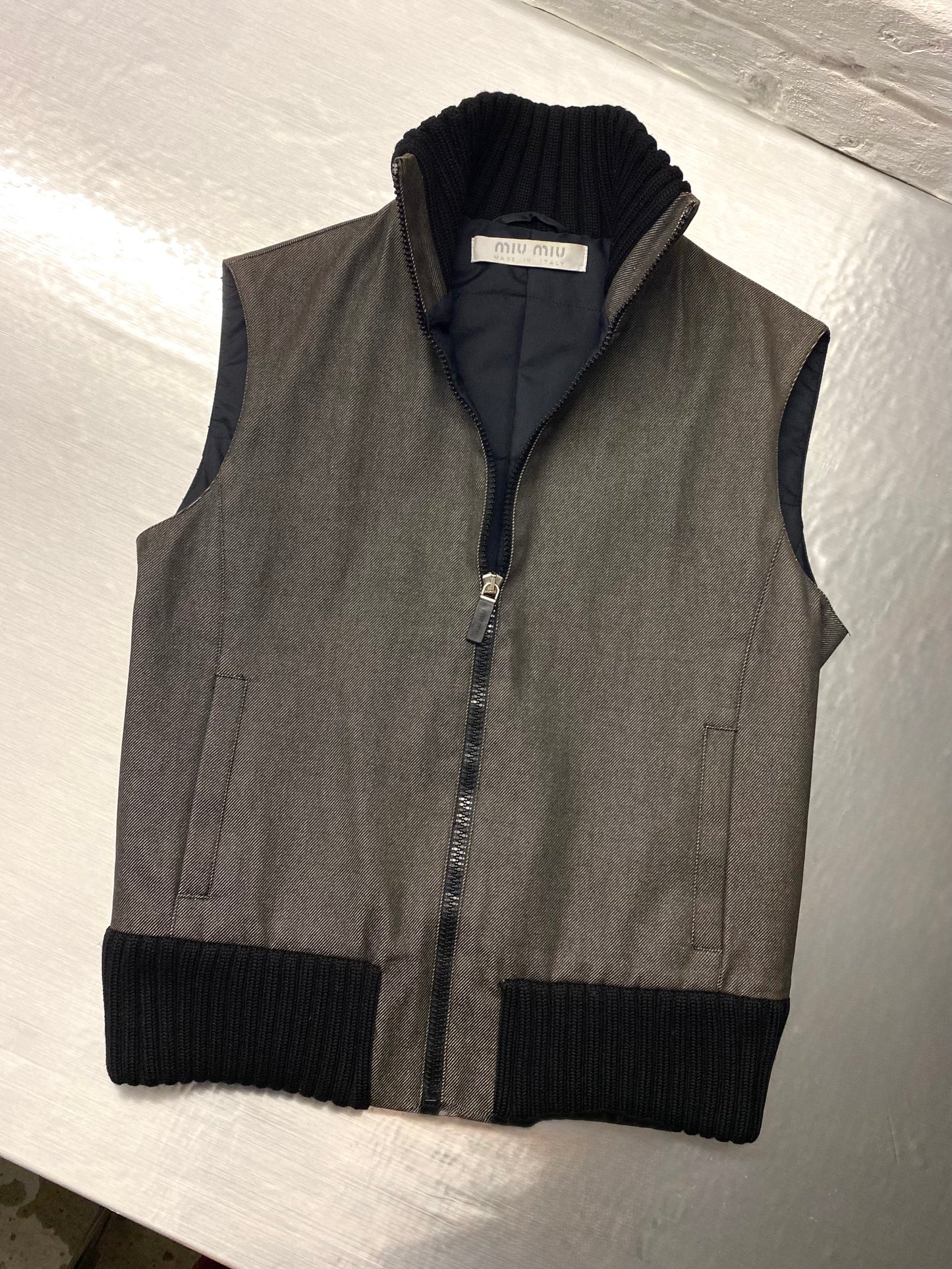 FW 99 Miu Miu Wool Ribbed Gilet