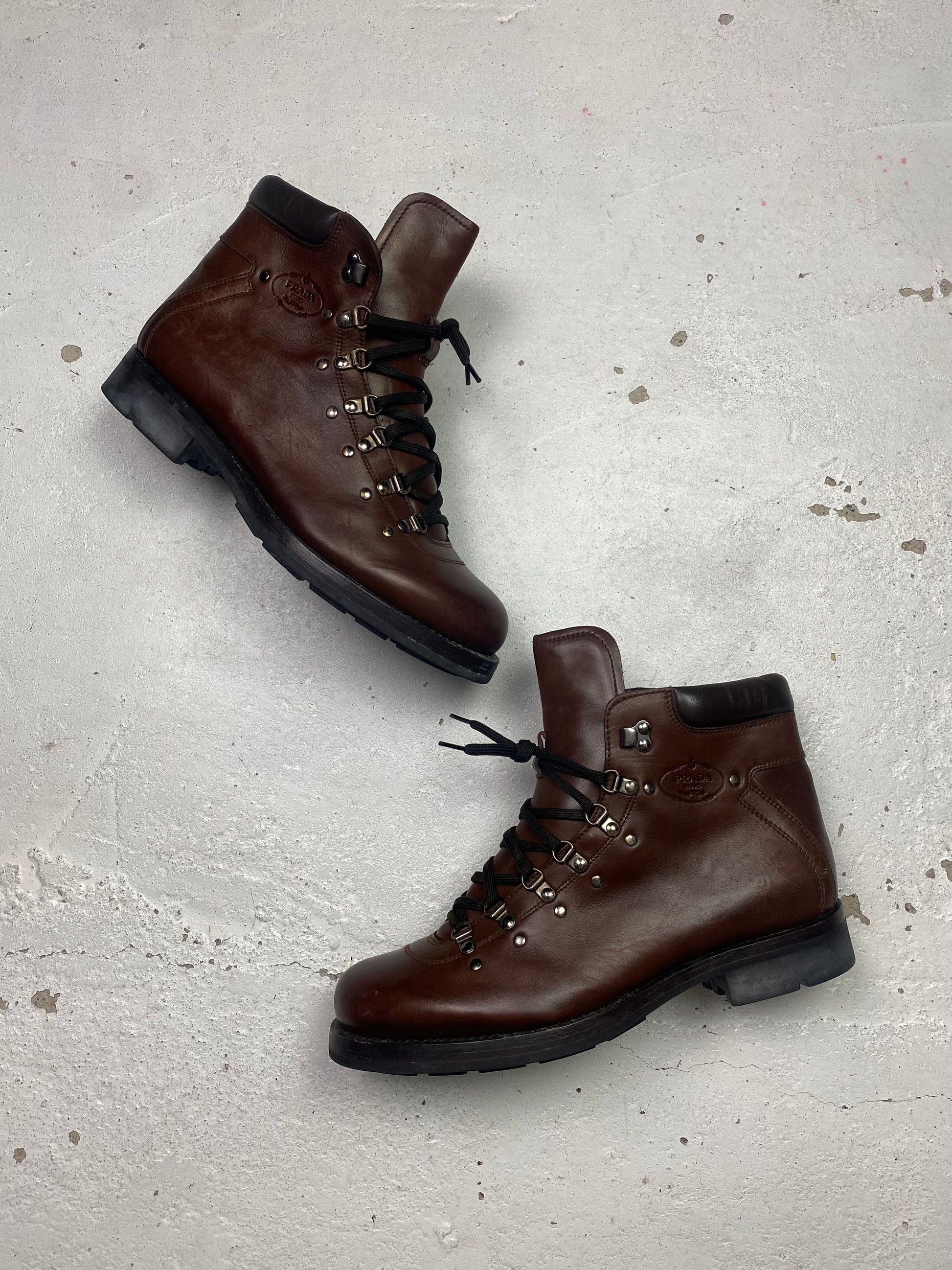 Prada Leather Hiking Boots