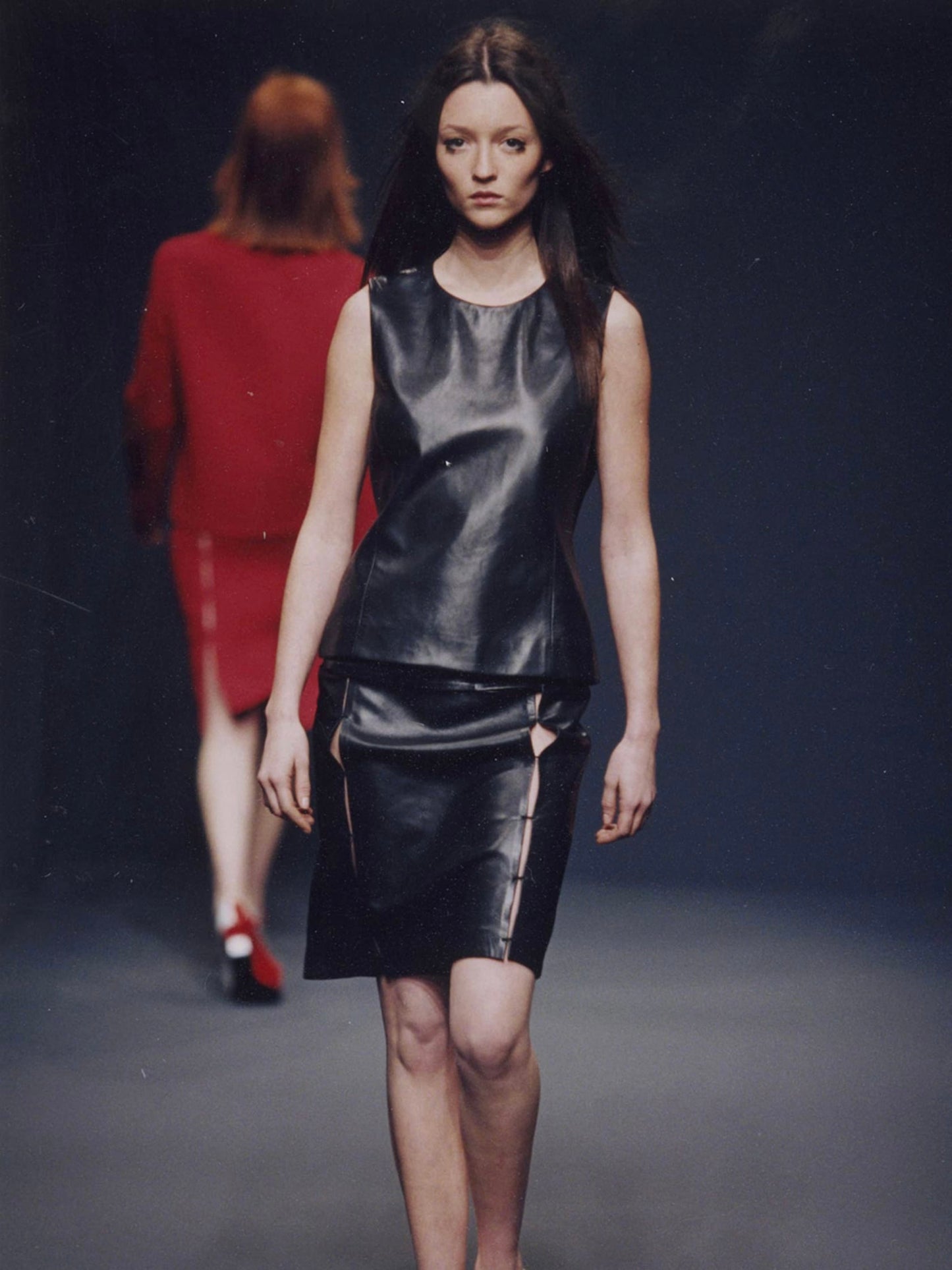 FW 98 Prada Panelled Leather Skirt