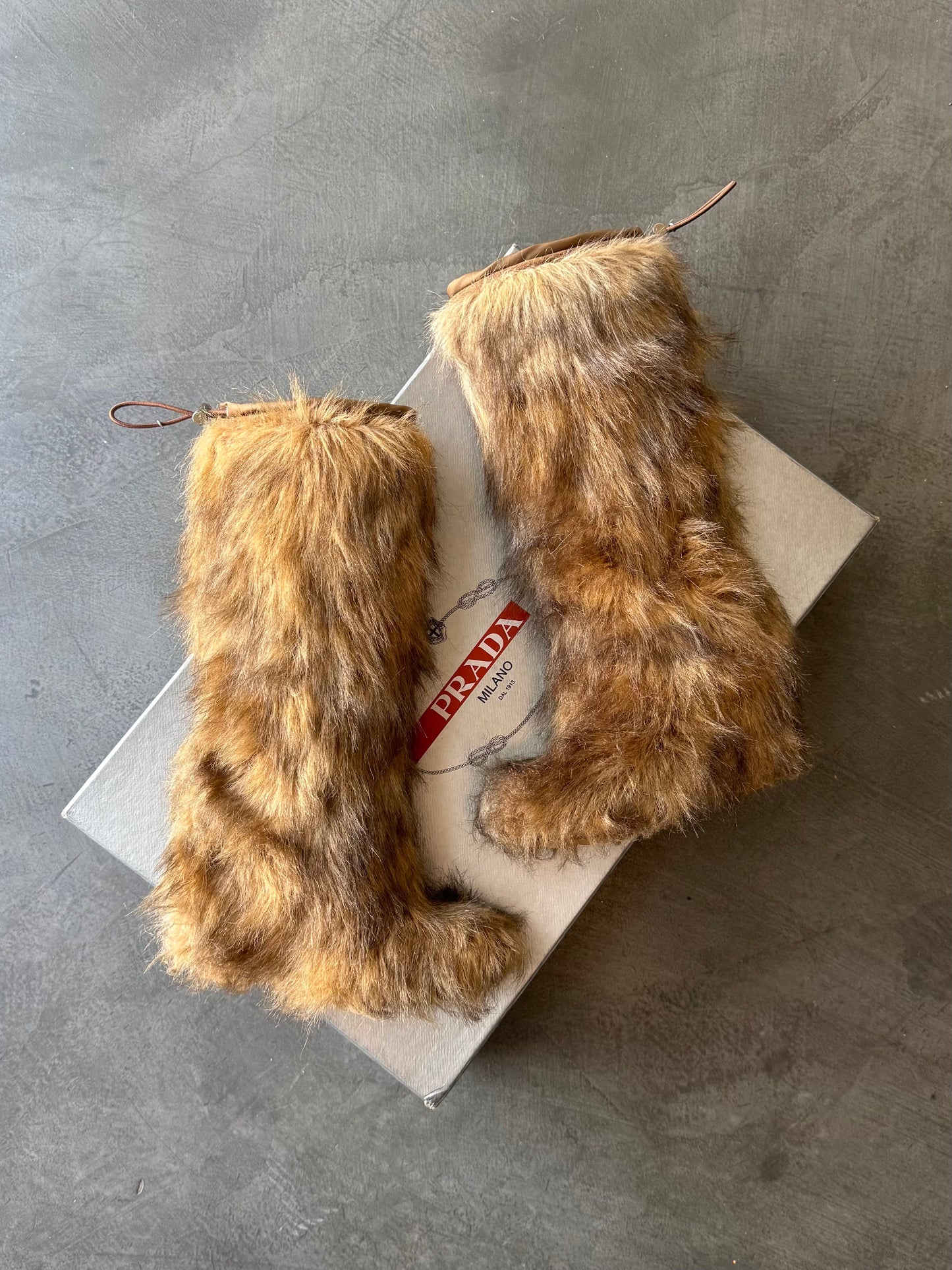 2011 Prada Linea Rossa Fur Wedge Boots