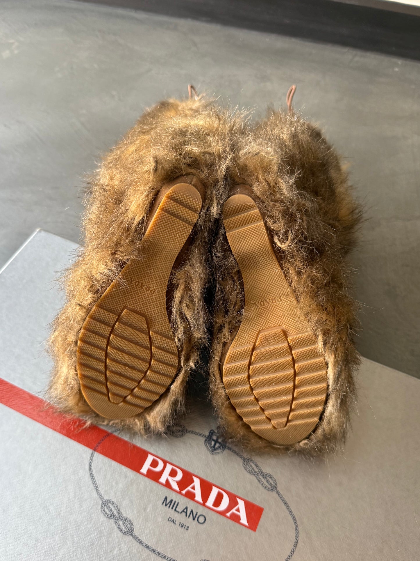 2011 Prada Linea Rossa Fur Wedge Boots