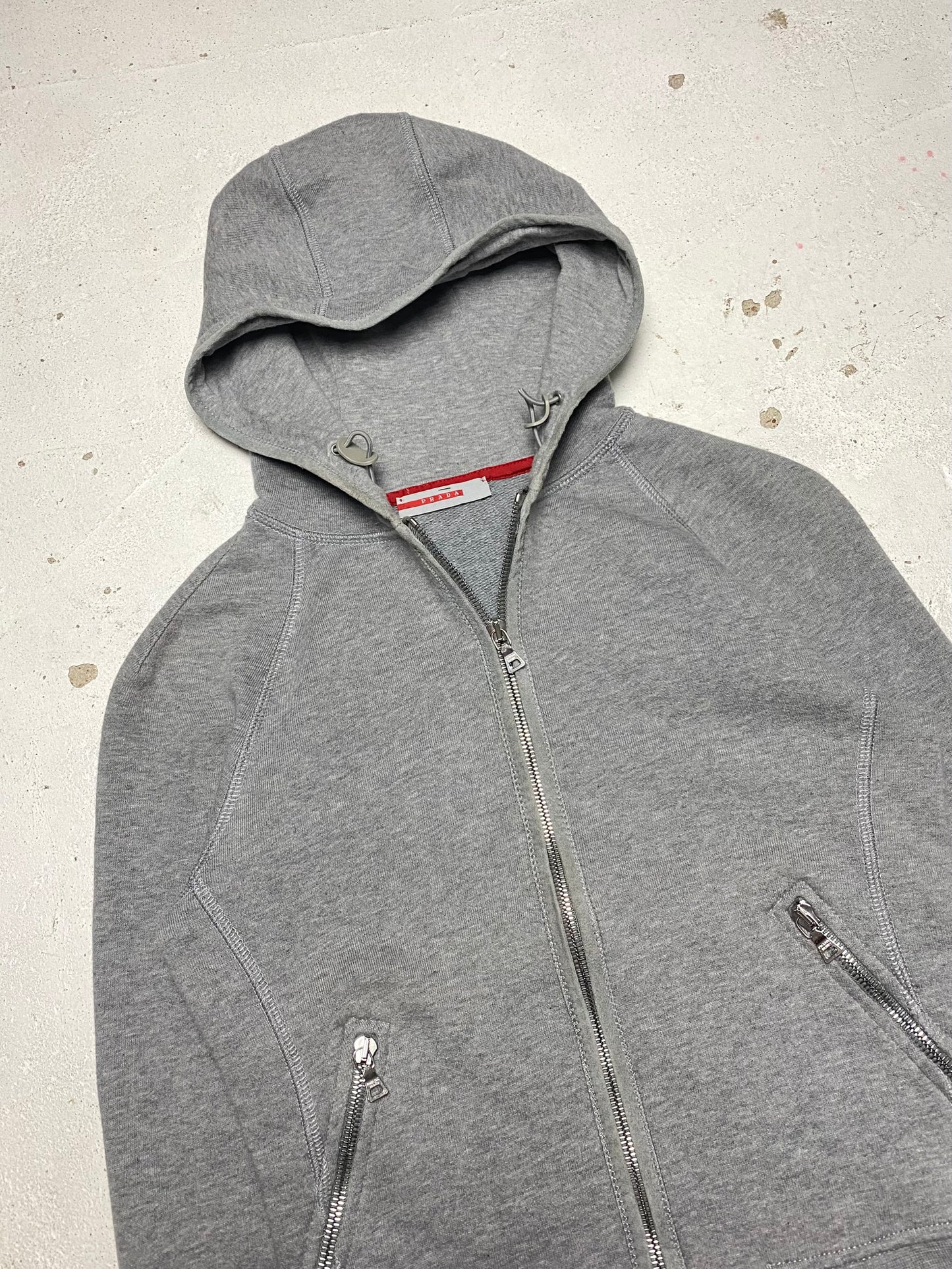Prada Sport Suede Trimmed Hoodie