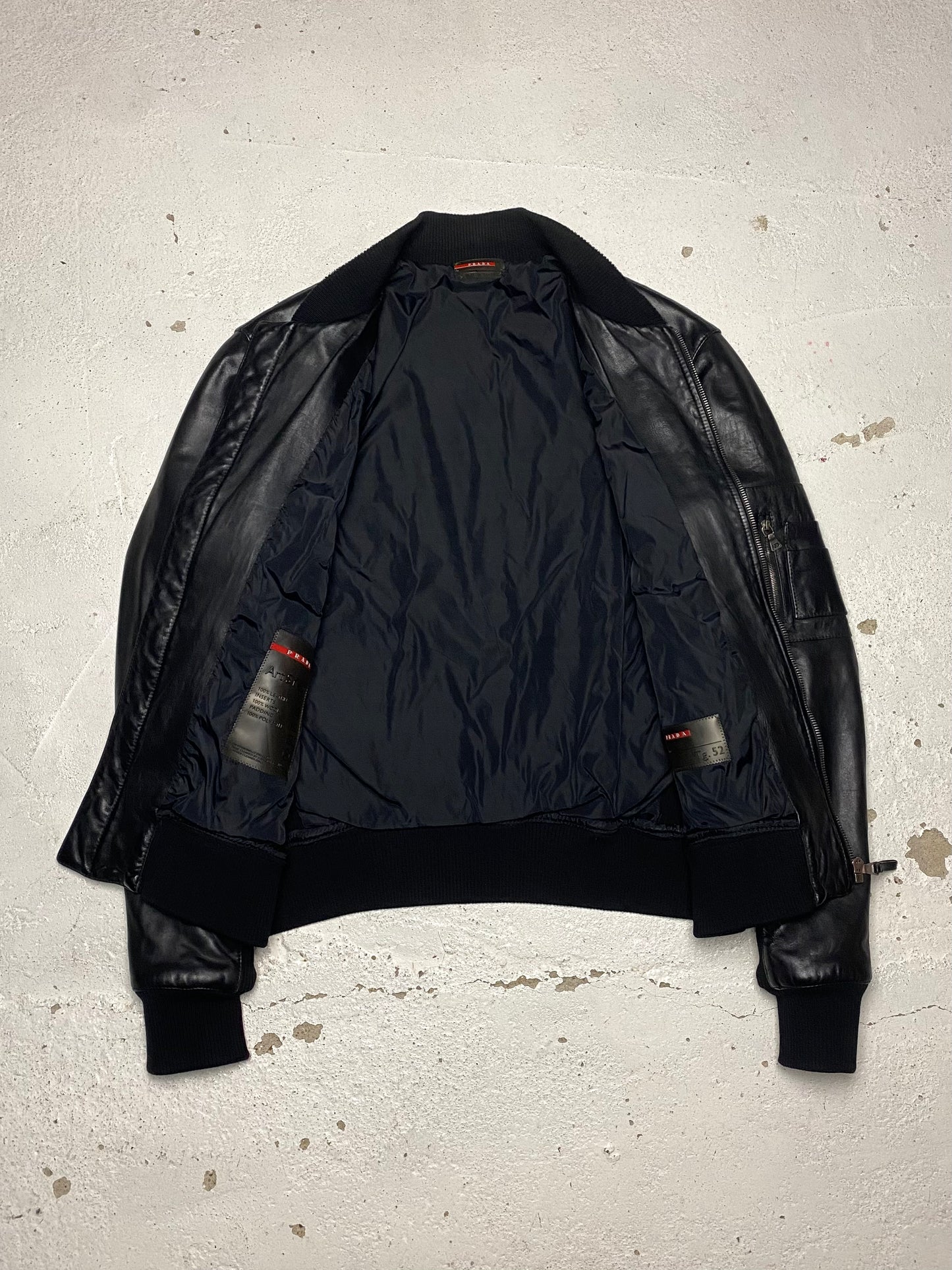 Prada Sport Leather Bomber Jacket