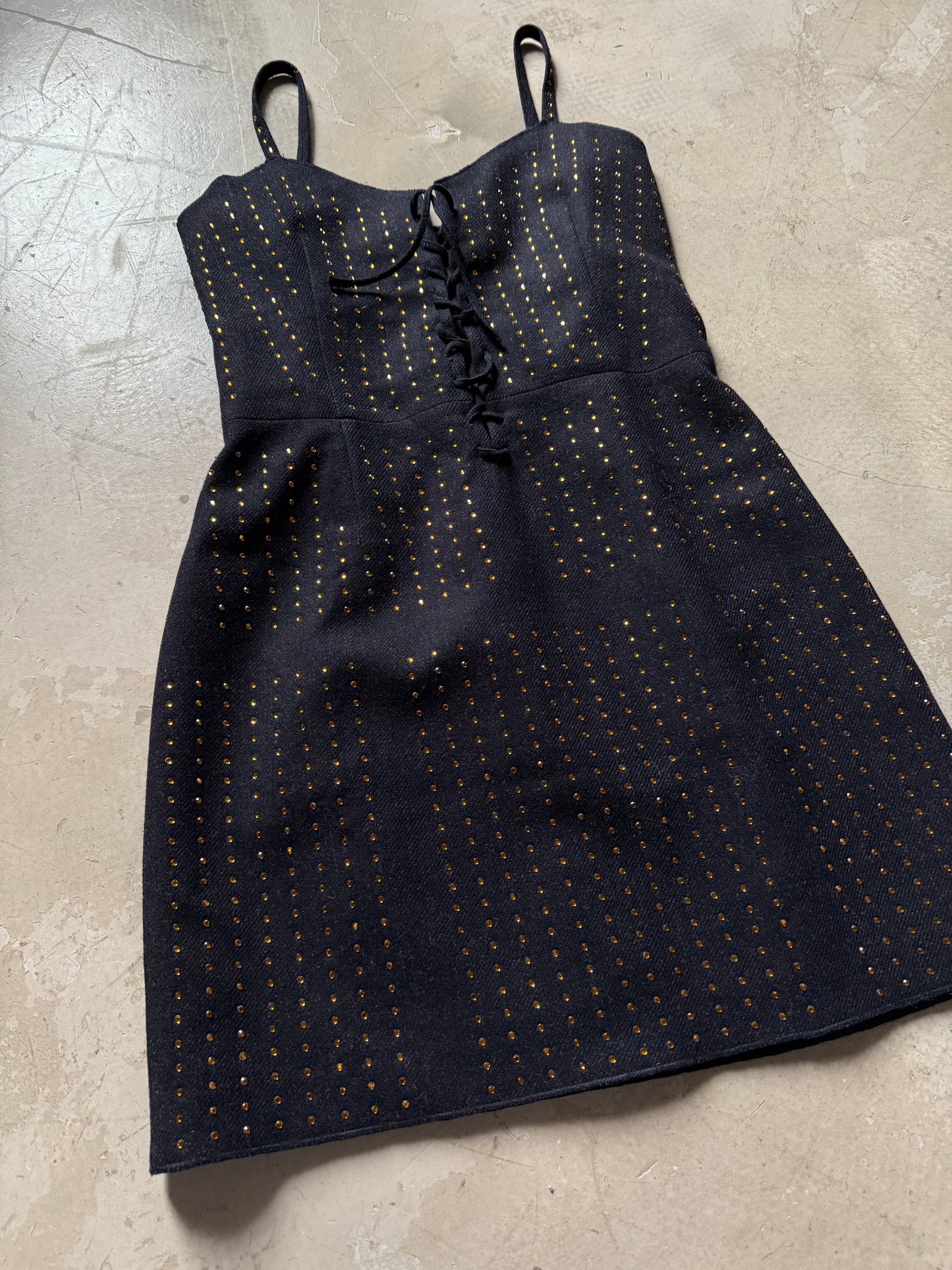 SS 98 Miu Miu Diamanté Wool Dress