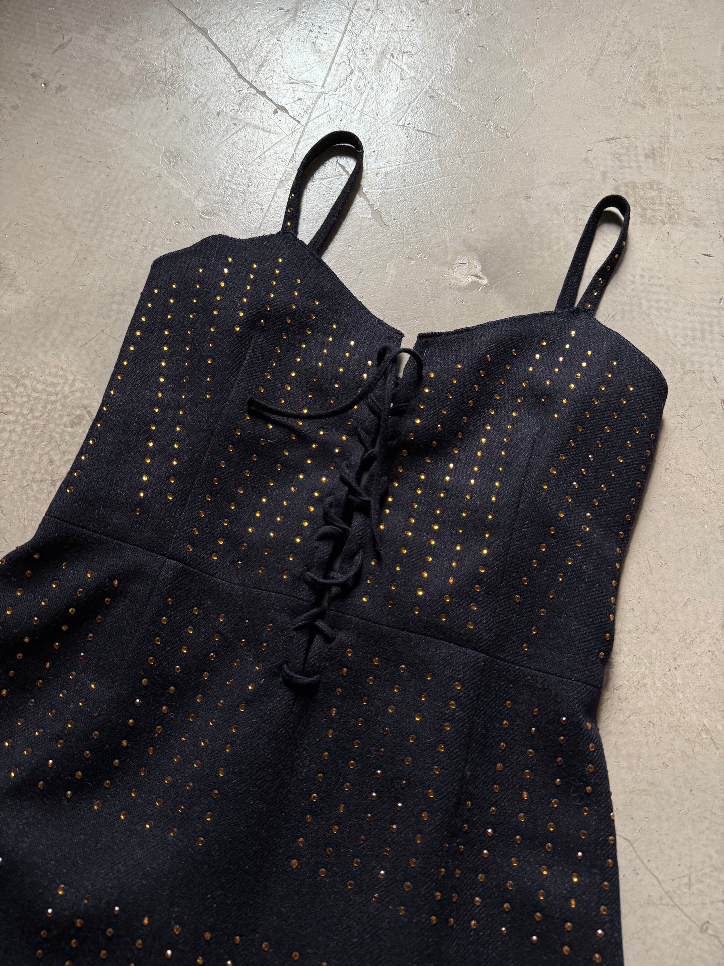 SS 98 Miu Miu Diamanté Wool Dress