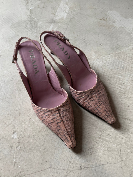 SS 00 Prada Snakeskin Heels