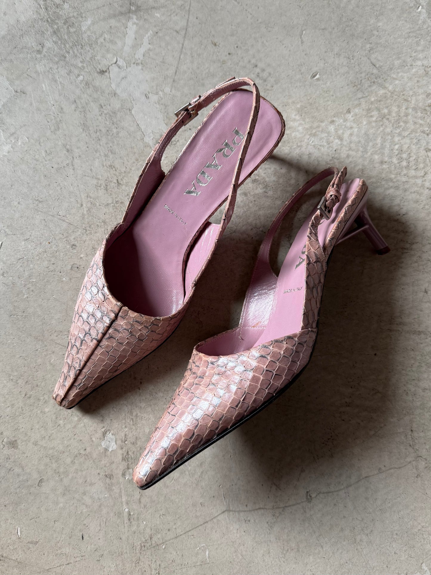 SS 00 Prada Snakeskin Heels