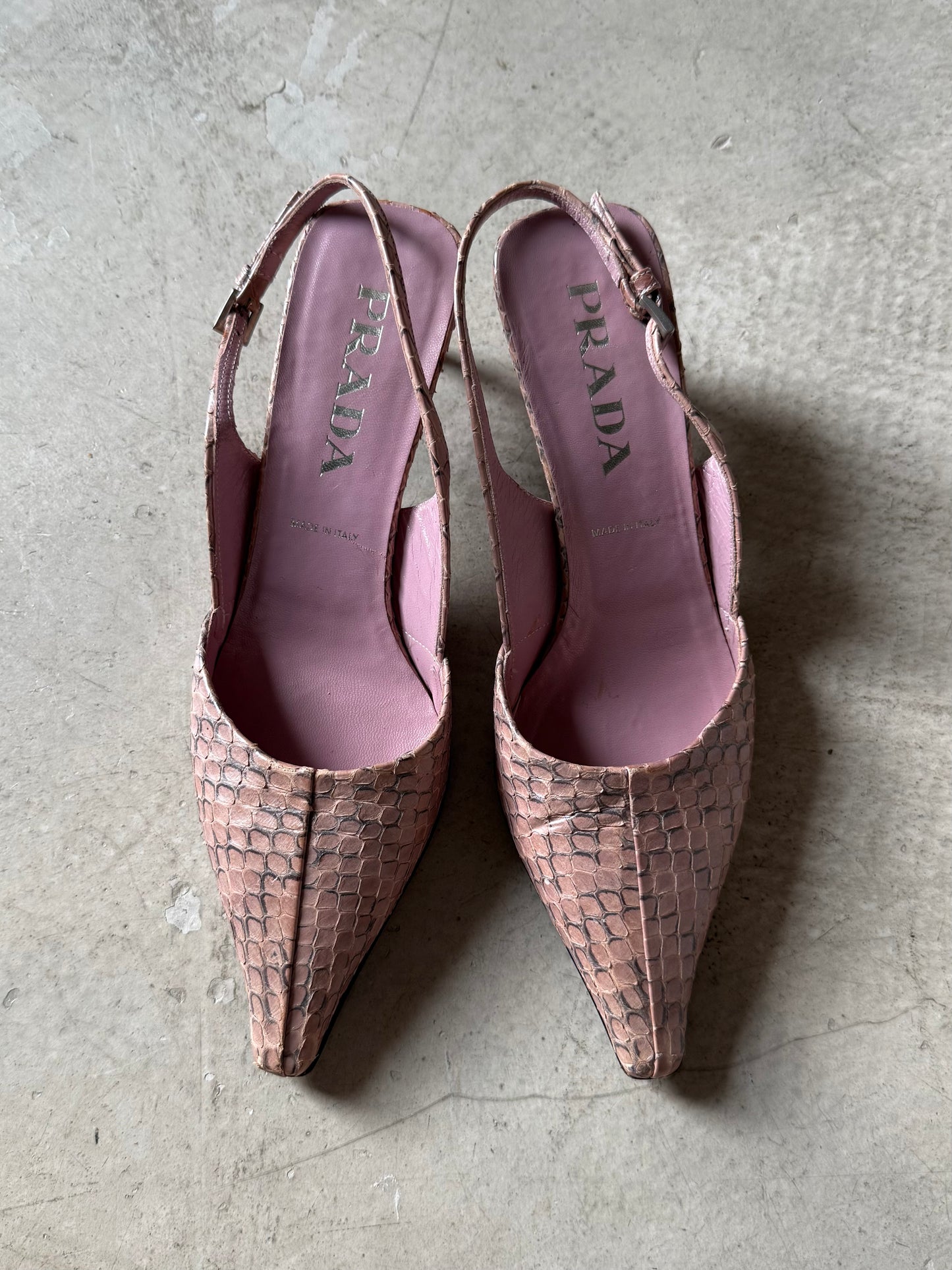 SS 00 Prada Snakeskin Heels